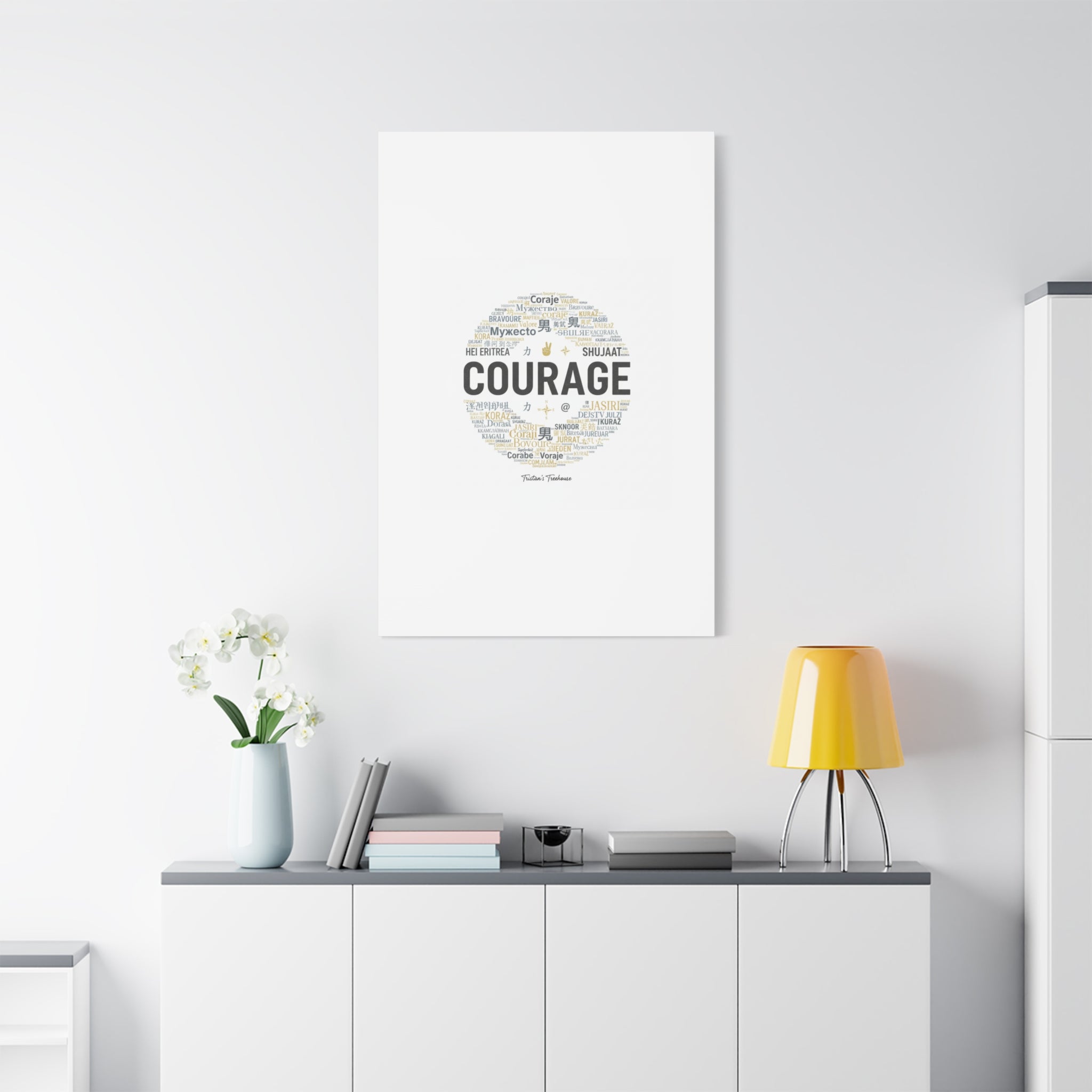 Courage Word Cloud Canvas | Fresh-Start Minimalism art print