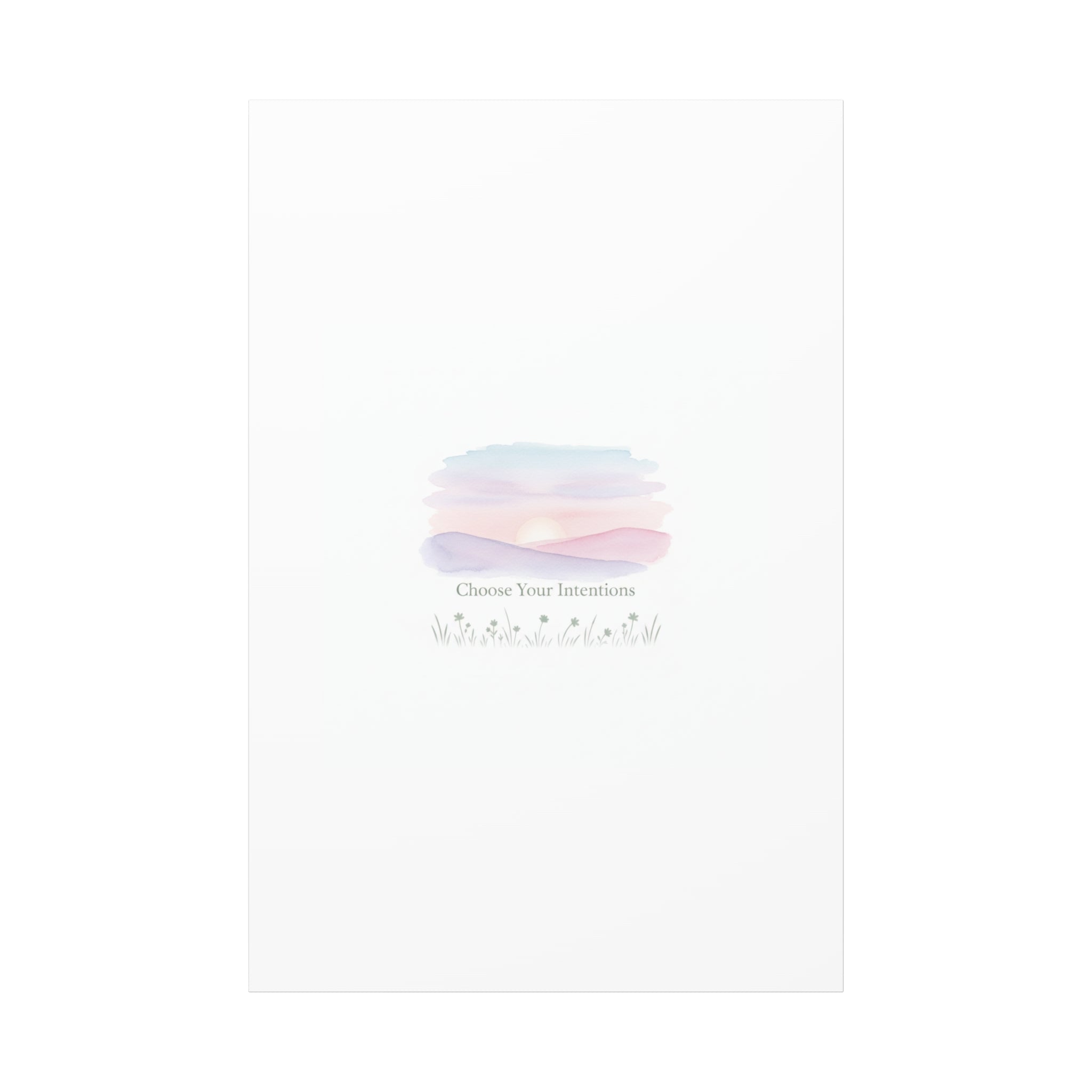 Choose Your Intentions Canvas, soft wellness poster, pastel gradient mindfulness art