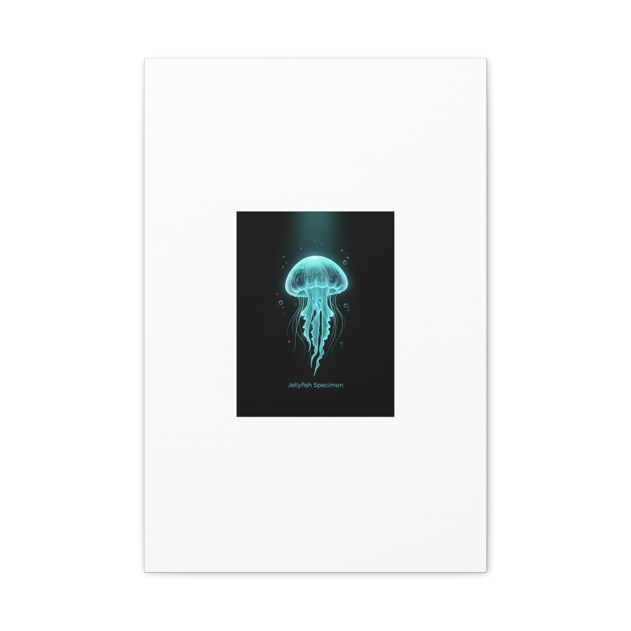 Bioluminescent Jellyfish Art Canvas | Deep Sea Aesthetic, Neon Glow