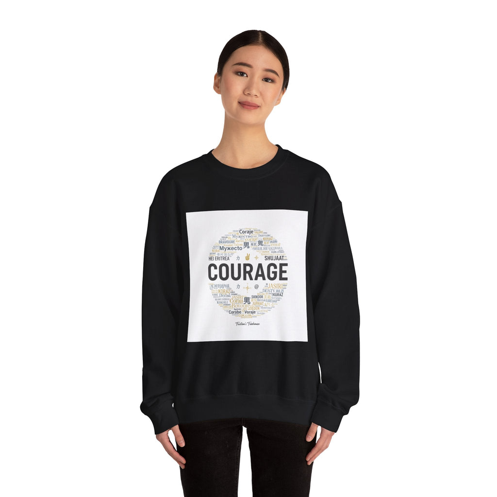 Courage wordcloud Sweatshirt | Fresh Start minimal renewal apparel