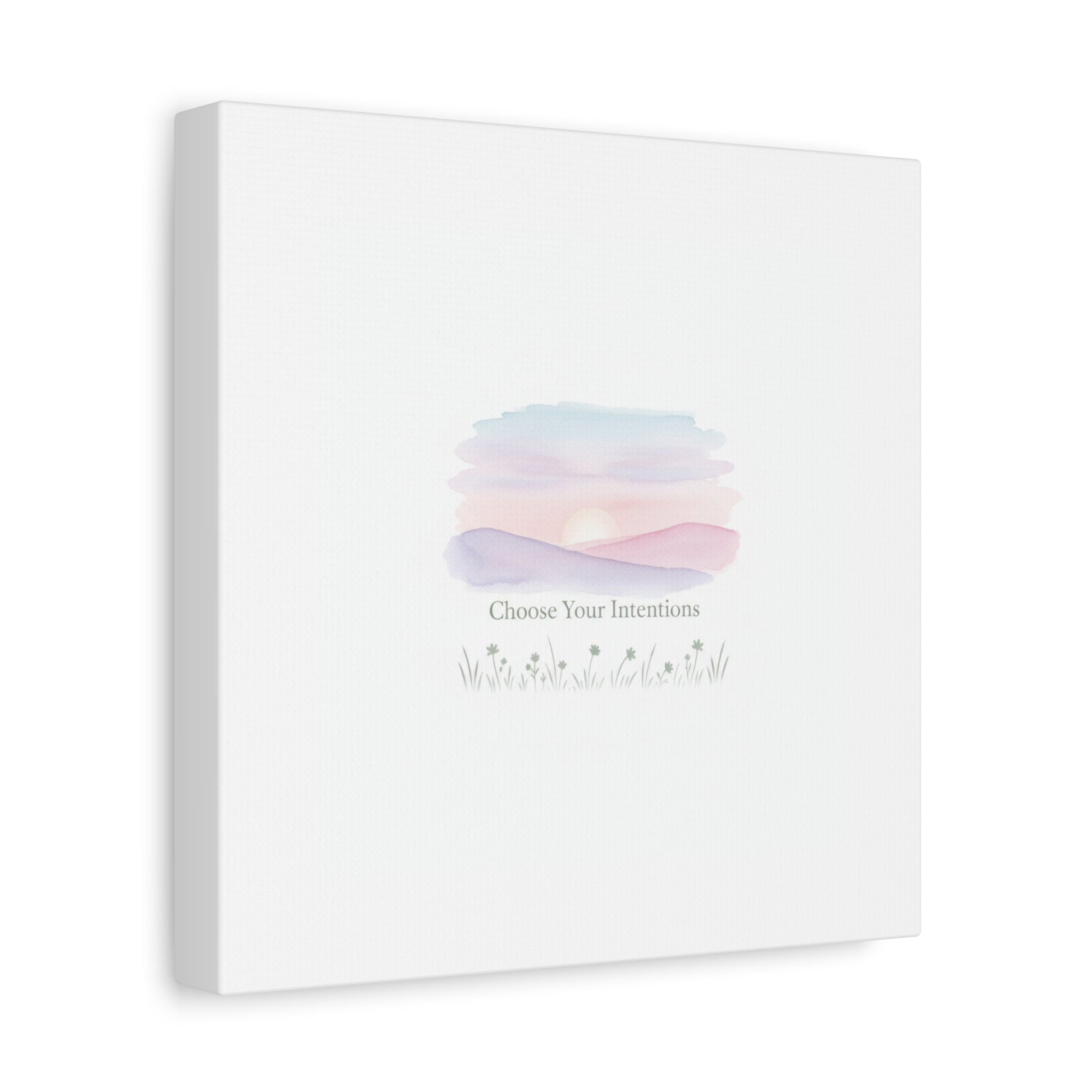 Choose Your Intentions Canvas, soft wellness poster, pastel gradient mindfulness art