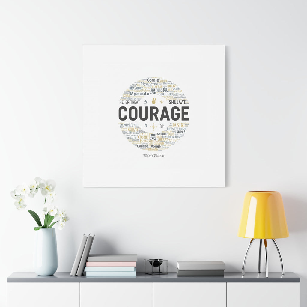 Courage Word Cloud Canvas | Fresh-Start Minimalism art print