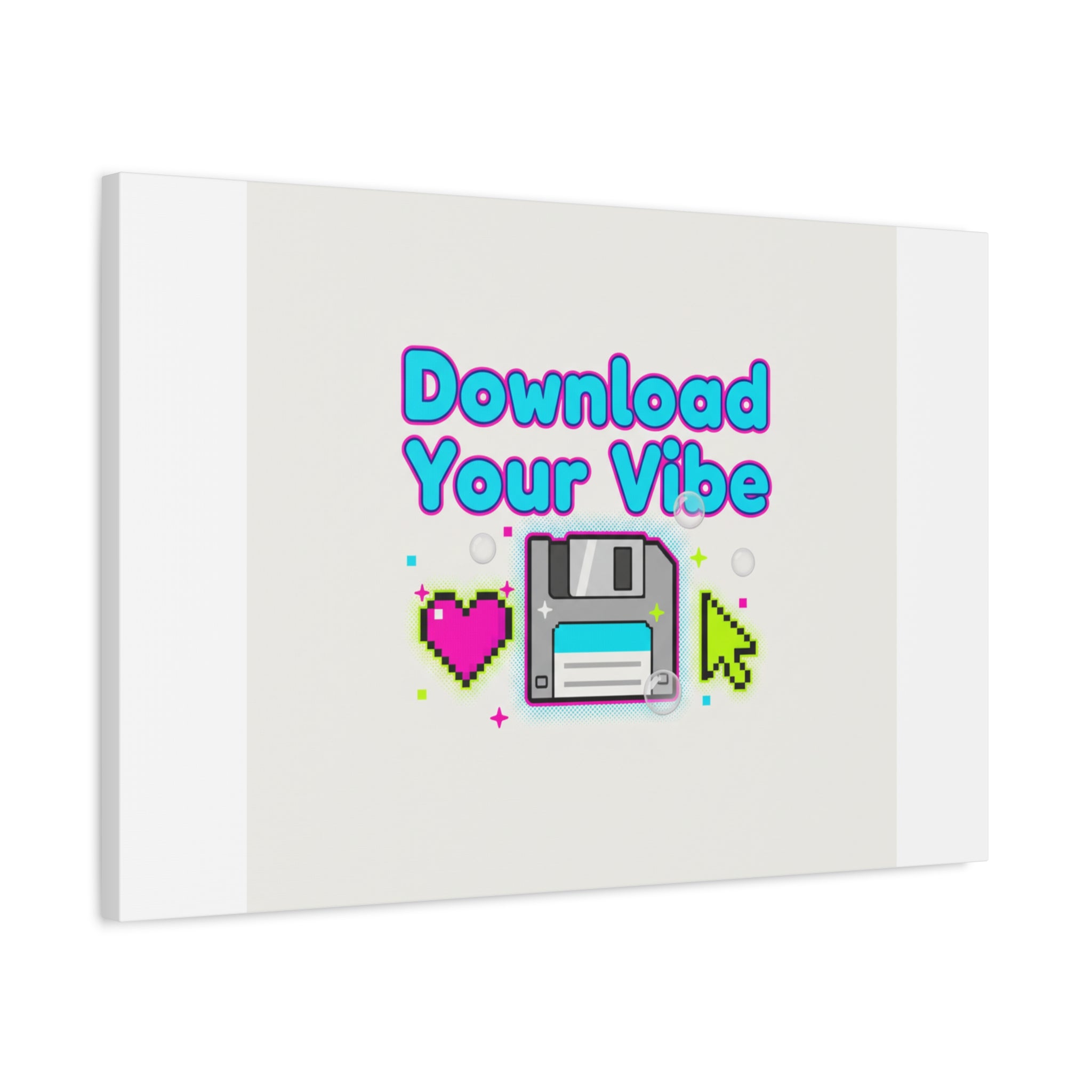 Download Your Vibe Canvas | Y2K Retro Tech, Pixel Floppy Disk Poster
