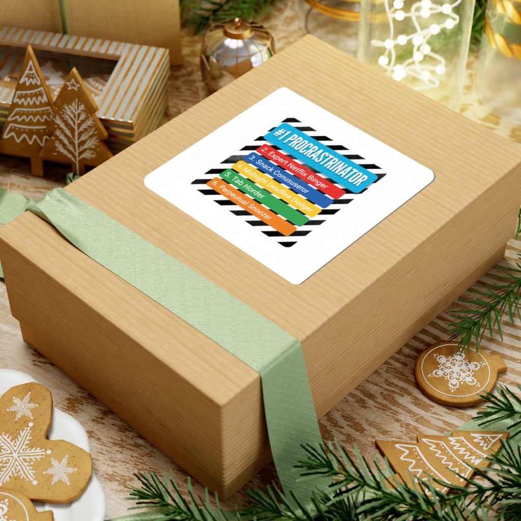 #1 Procrastinator Kiss-Cut Stickers | Top-List Ranking, Infographic Humor