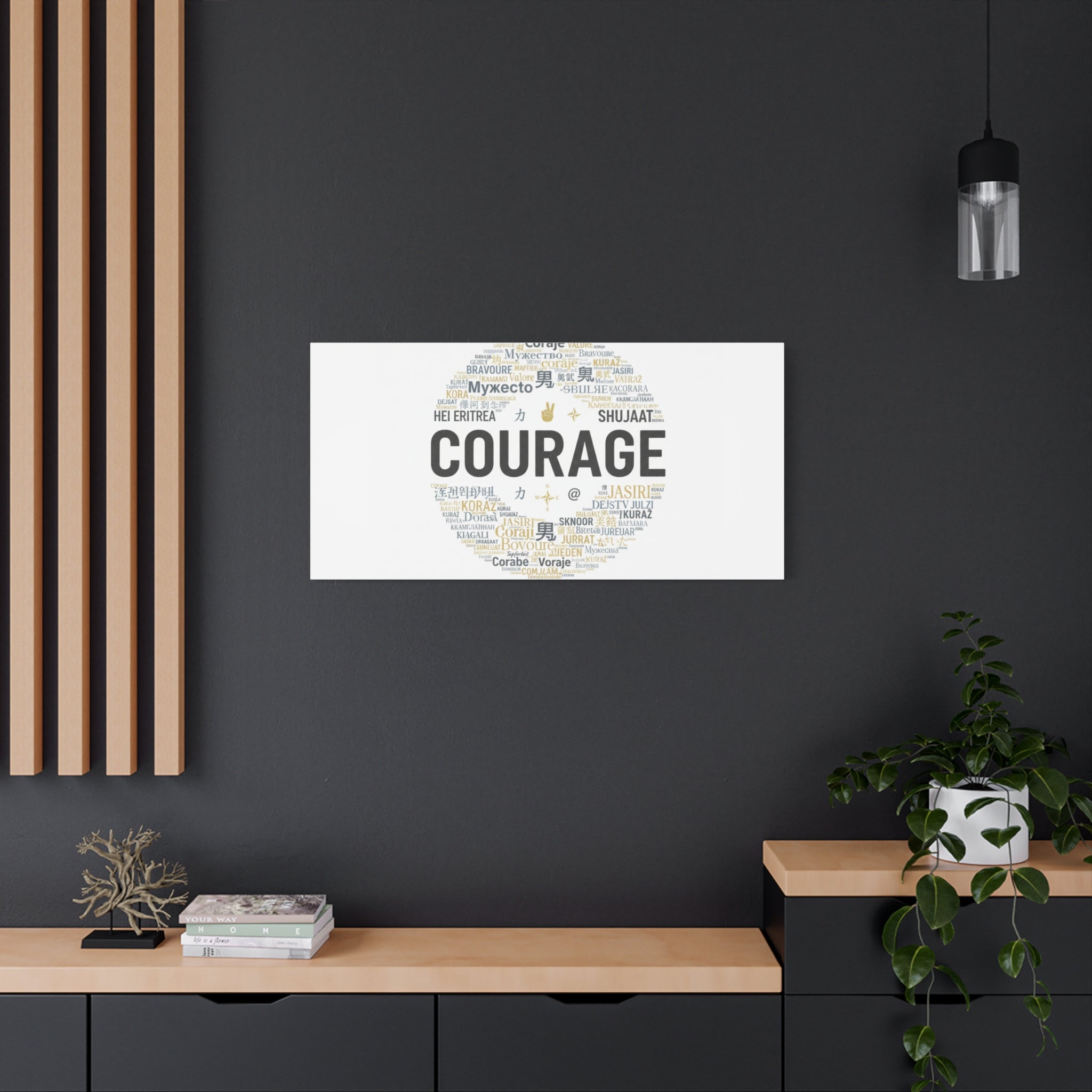 Courage Word Cloud Canvas | Fresh-Start Minimalism art print