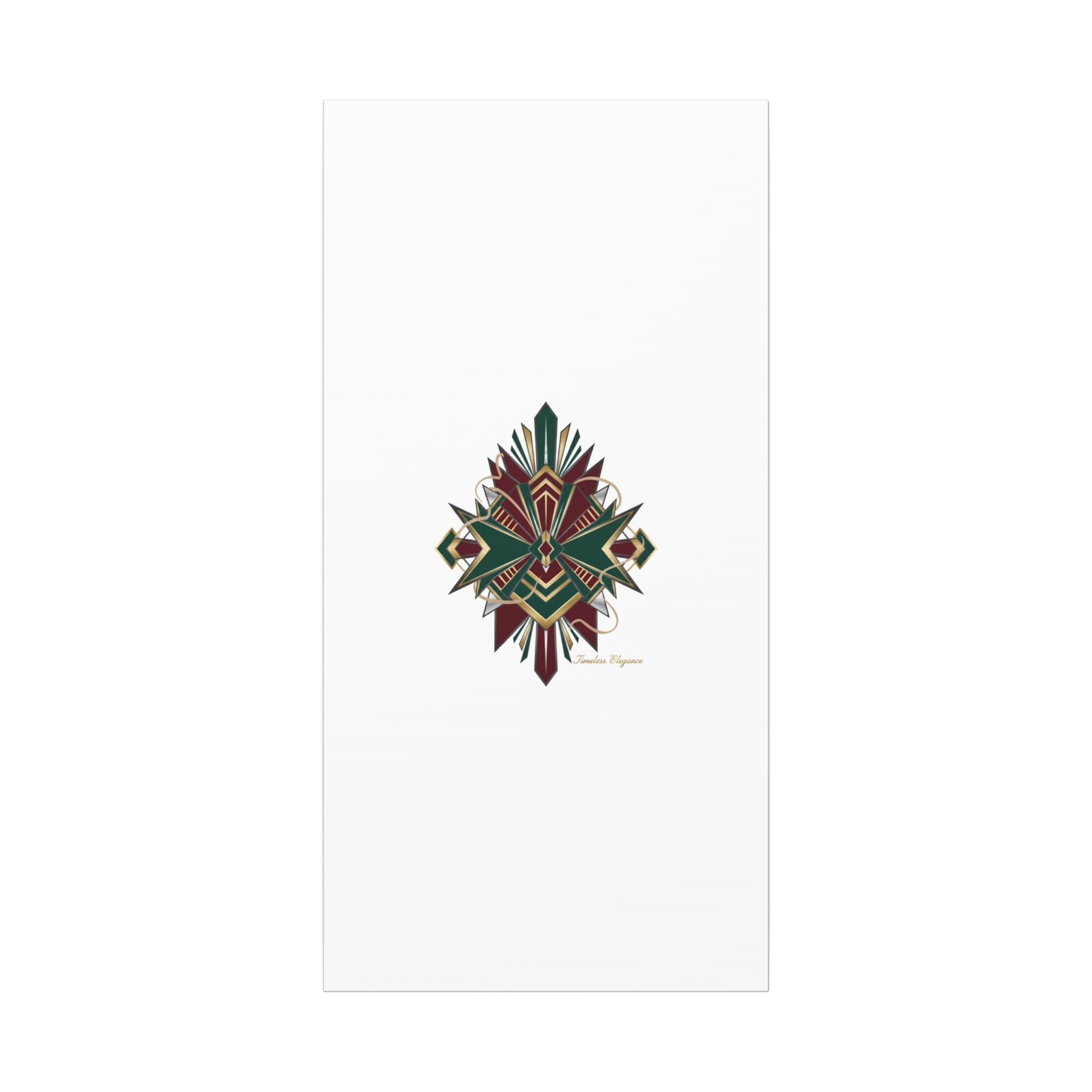 Art Deco geometric brass print Canvas | Neo-Deco chrome & gold fan motif