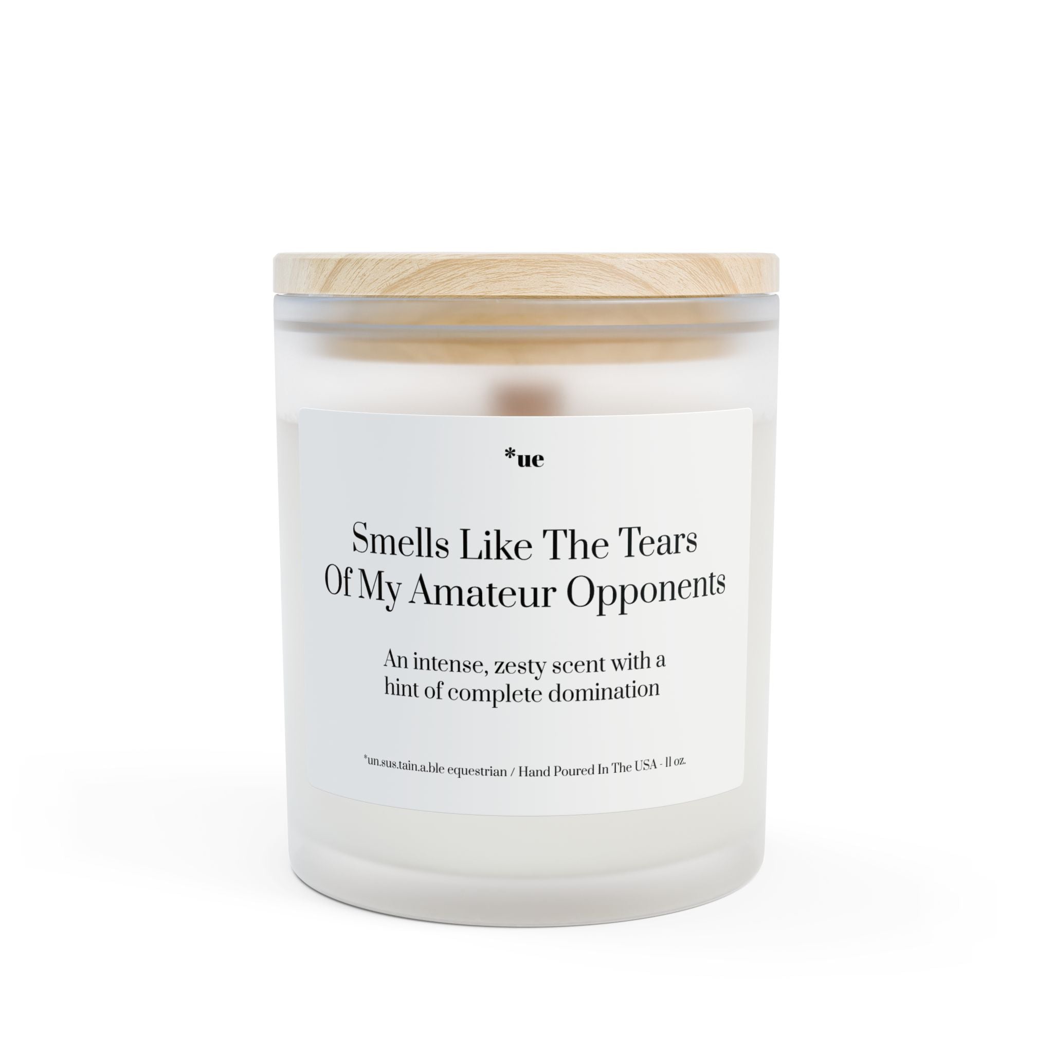 Frosted Glass Candle, 11oz - Amateur Opponents