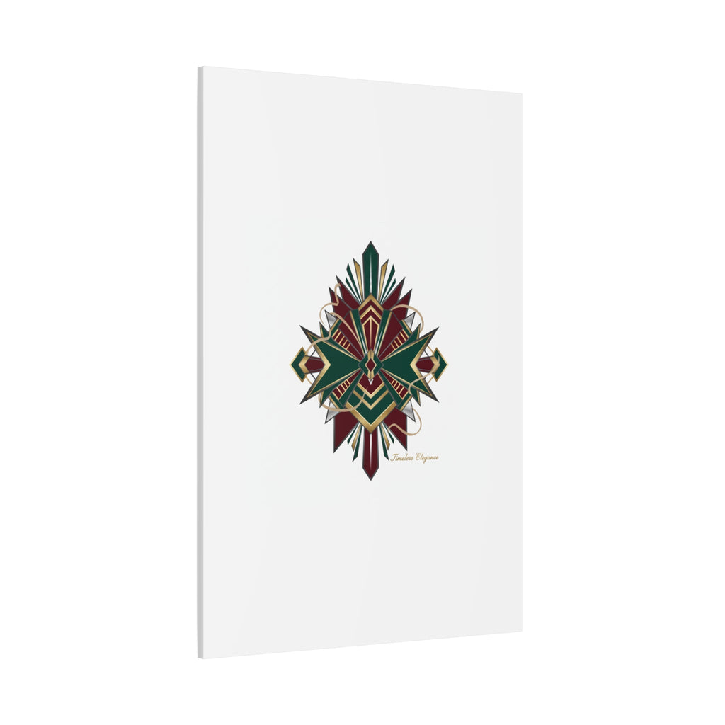 Art Deco geometric brass print Canvas | Neo-Deco chrome & gold fan motif