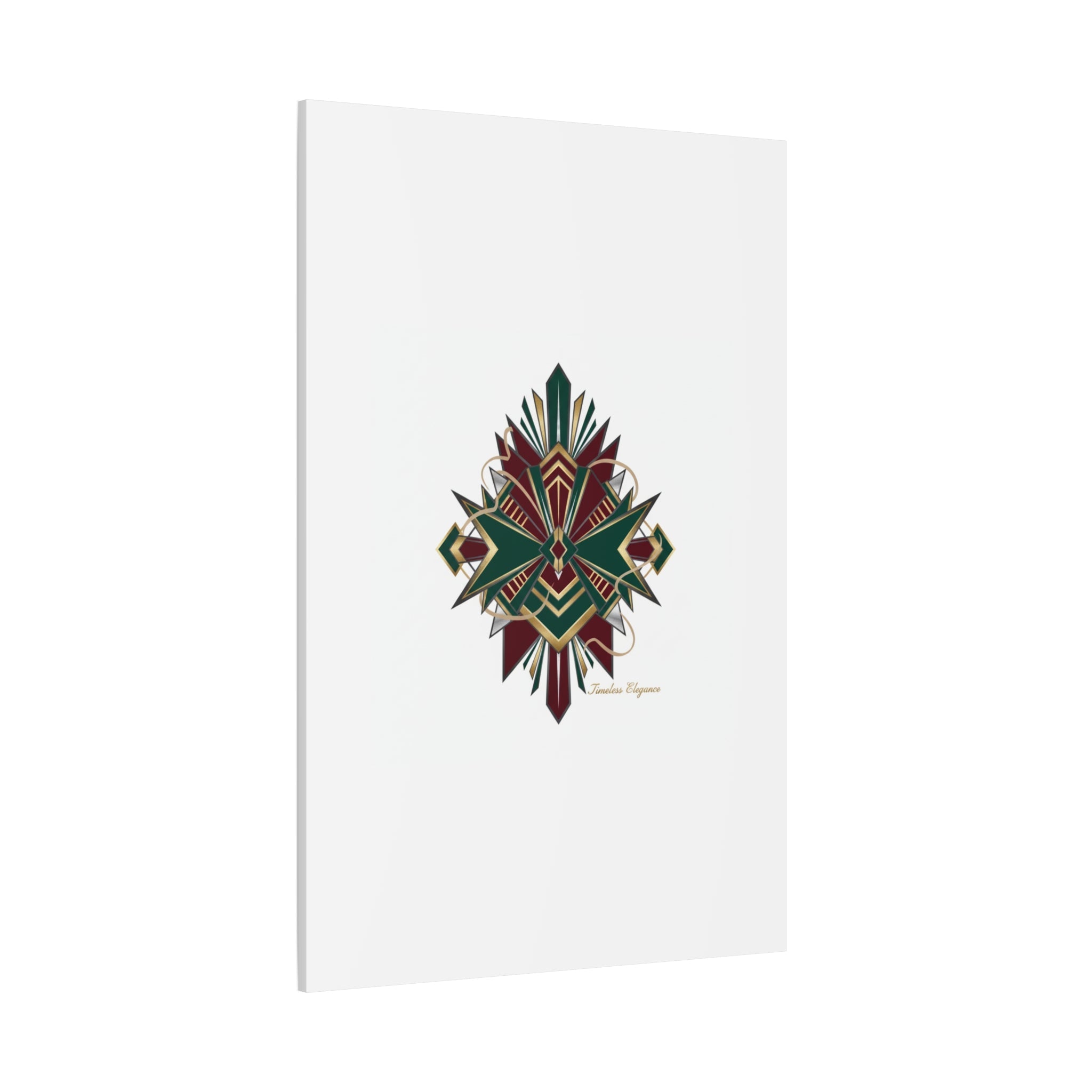 Art Deco geometric brass print Canvas | Neo-Deco chrome & gold fan motif