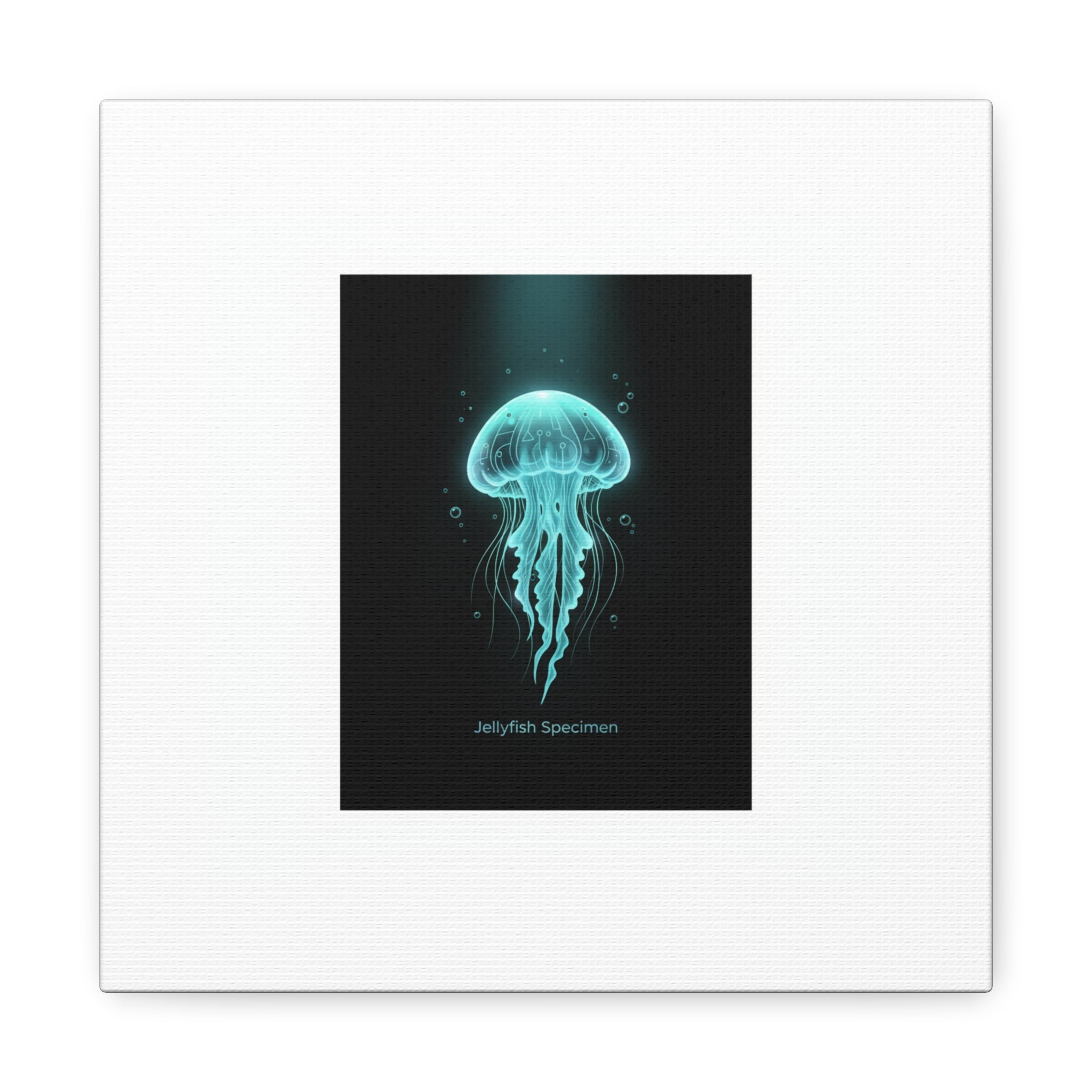 Bioluminescent Jellyfish Art Canvas | Deep Sea Aesthetic, Neon Glow