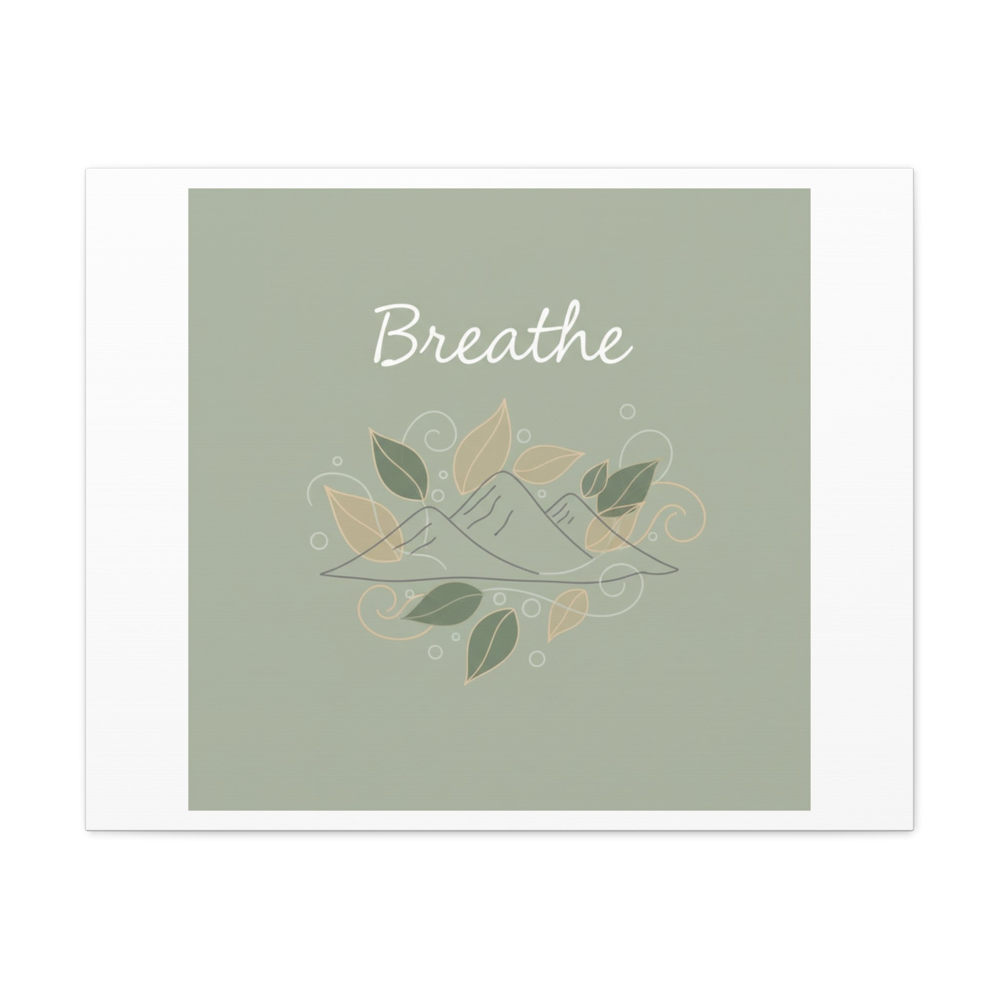 Breathe Mountain Line Canvas | Nature Symbols, Minimal Forest Wall Art