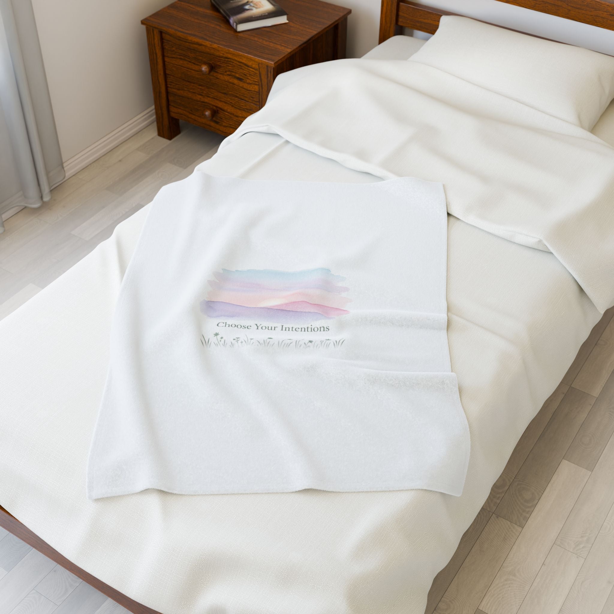 Choose Your Intentions Blanket | intention sticker, gentle resolution art