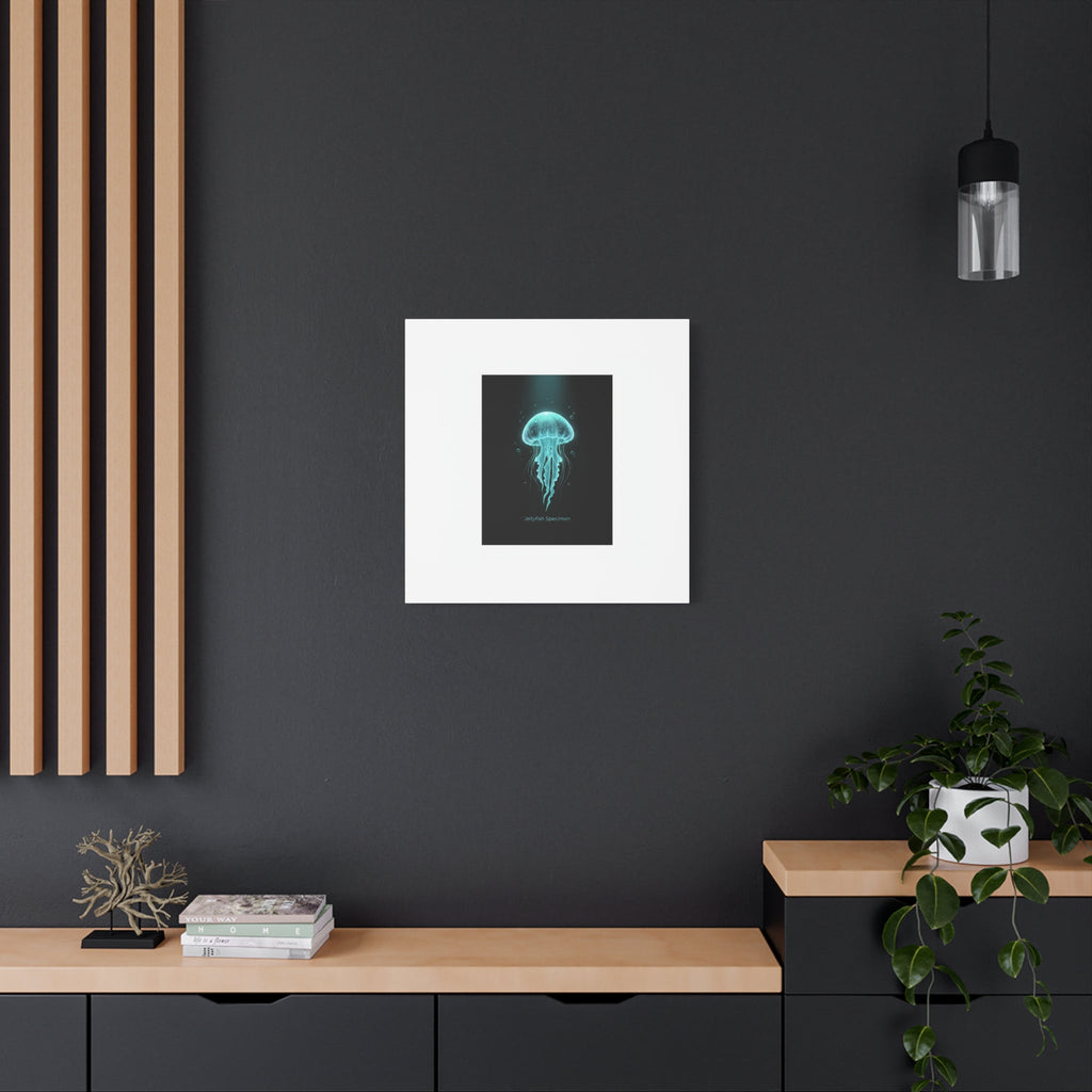Bioluminescent Jellyfish Art Canvas | Deep Sea Aesthetic, Neon Glow