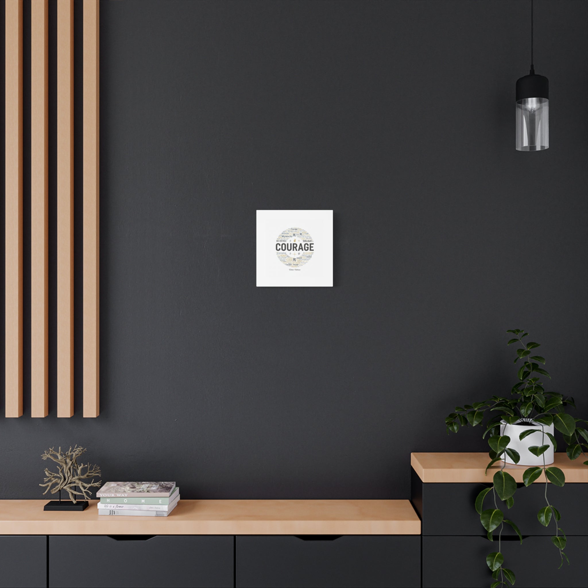Courage Word Cloud Canvas | Fresh-Start Minimalism art print