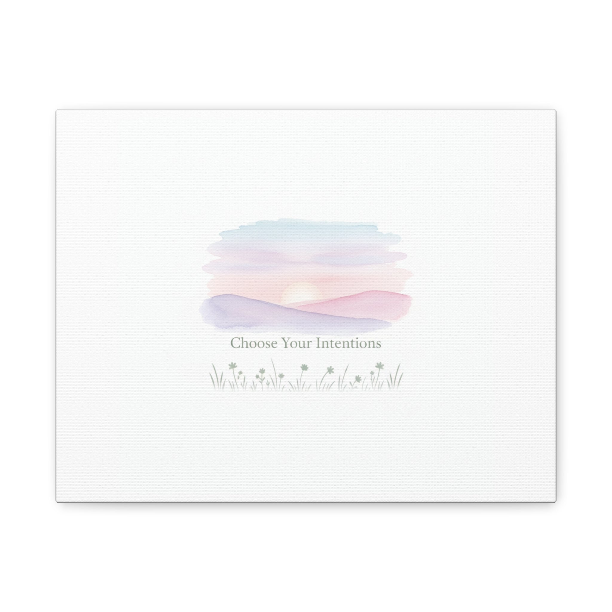 Choose Your Intentions Canvas, soft wellness poster, pastel gradient mindfulness art