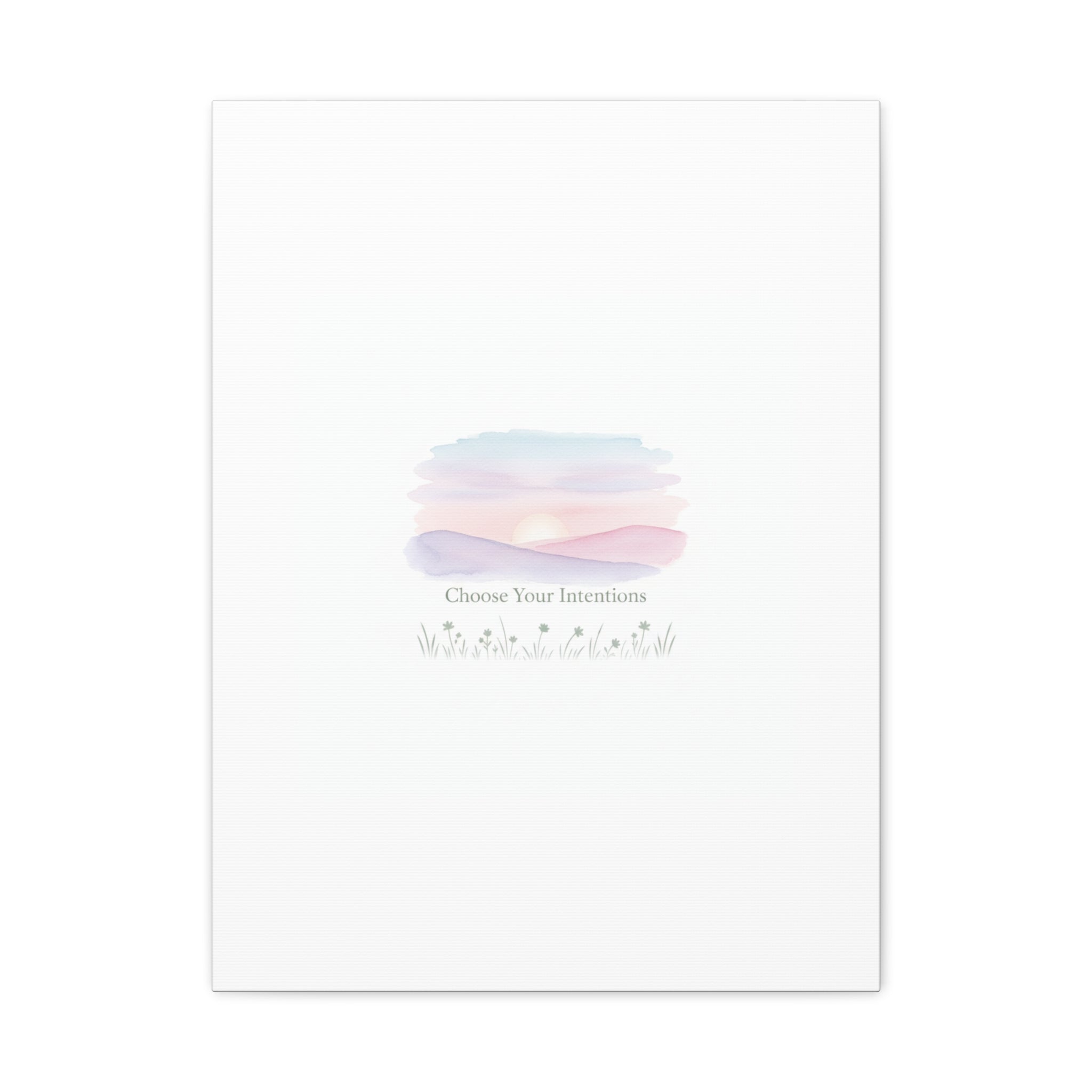 Choose Your Intentions Canvas, soft wellness poster, pastel gradient mindfulness art