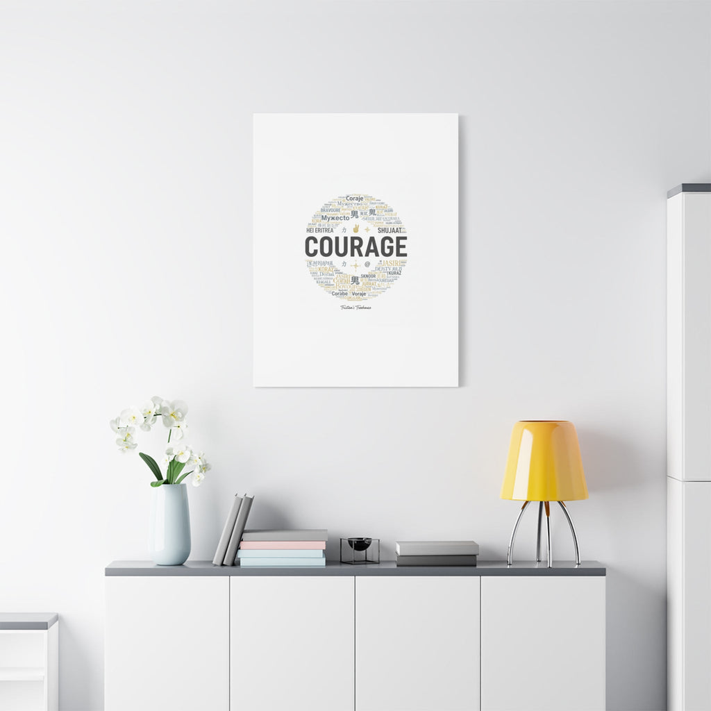 Courage Word Cloud Canvas | Fresh-Start Minimalism art print