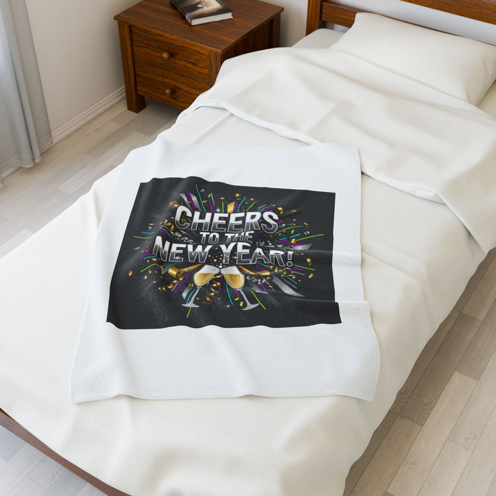 Cheers to the New Year! Plush Blanket | NYE countdown, champagne sparkle