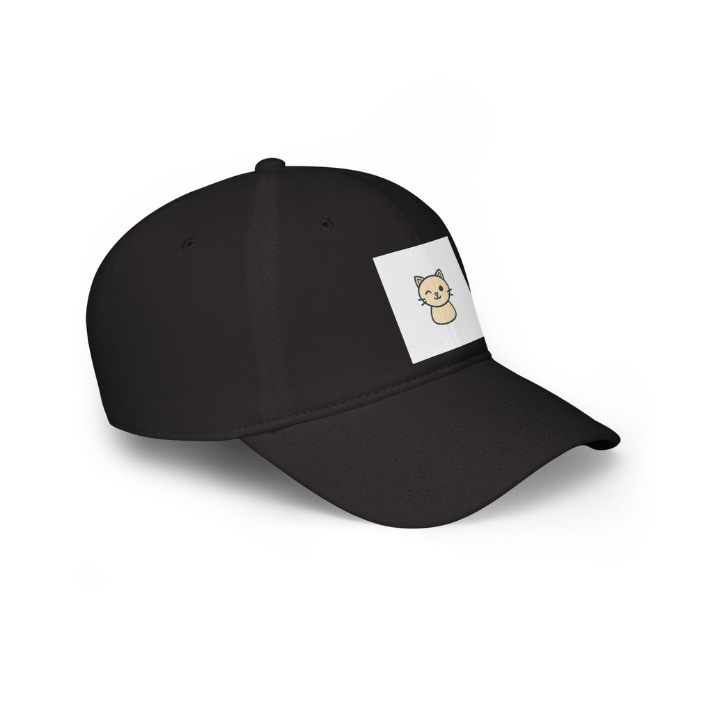 Cute Cat Patch Baseball Cap — Minimalist Kitten Embroidered Hat