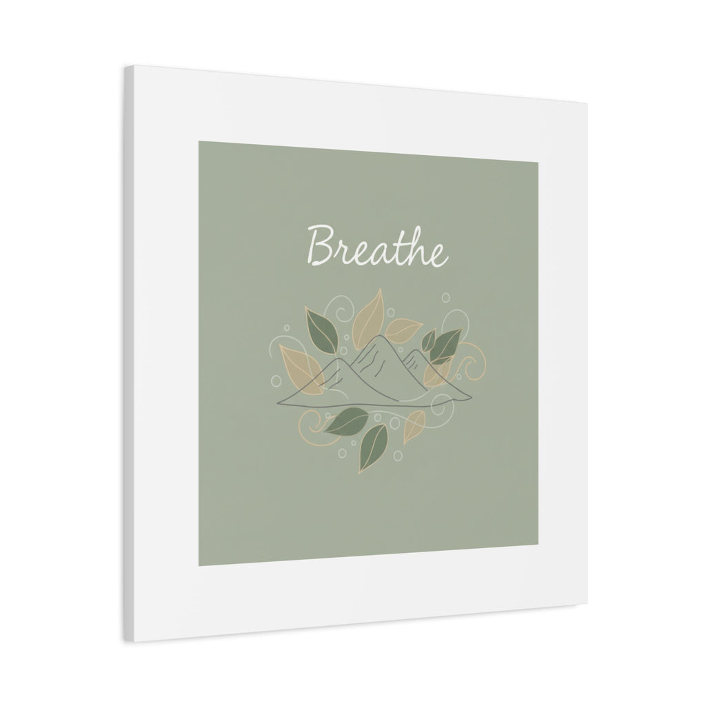 Breathe Mountain Line Canvas | Nature Symbols, Minimal Forest Wall Art
