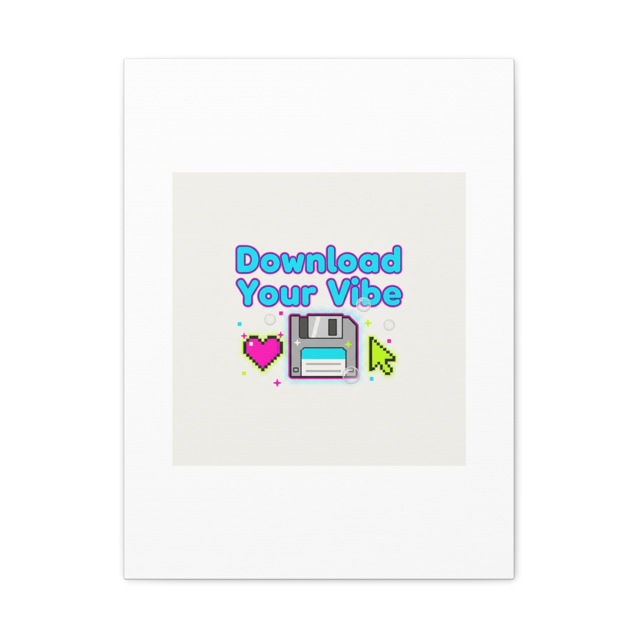 Download Your Vibe Canvas | Y2K Retro Tech, Pixel Floppy Disk Poster