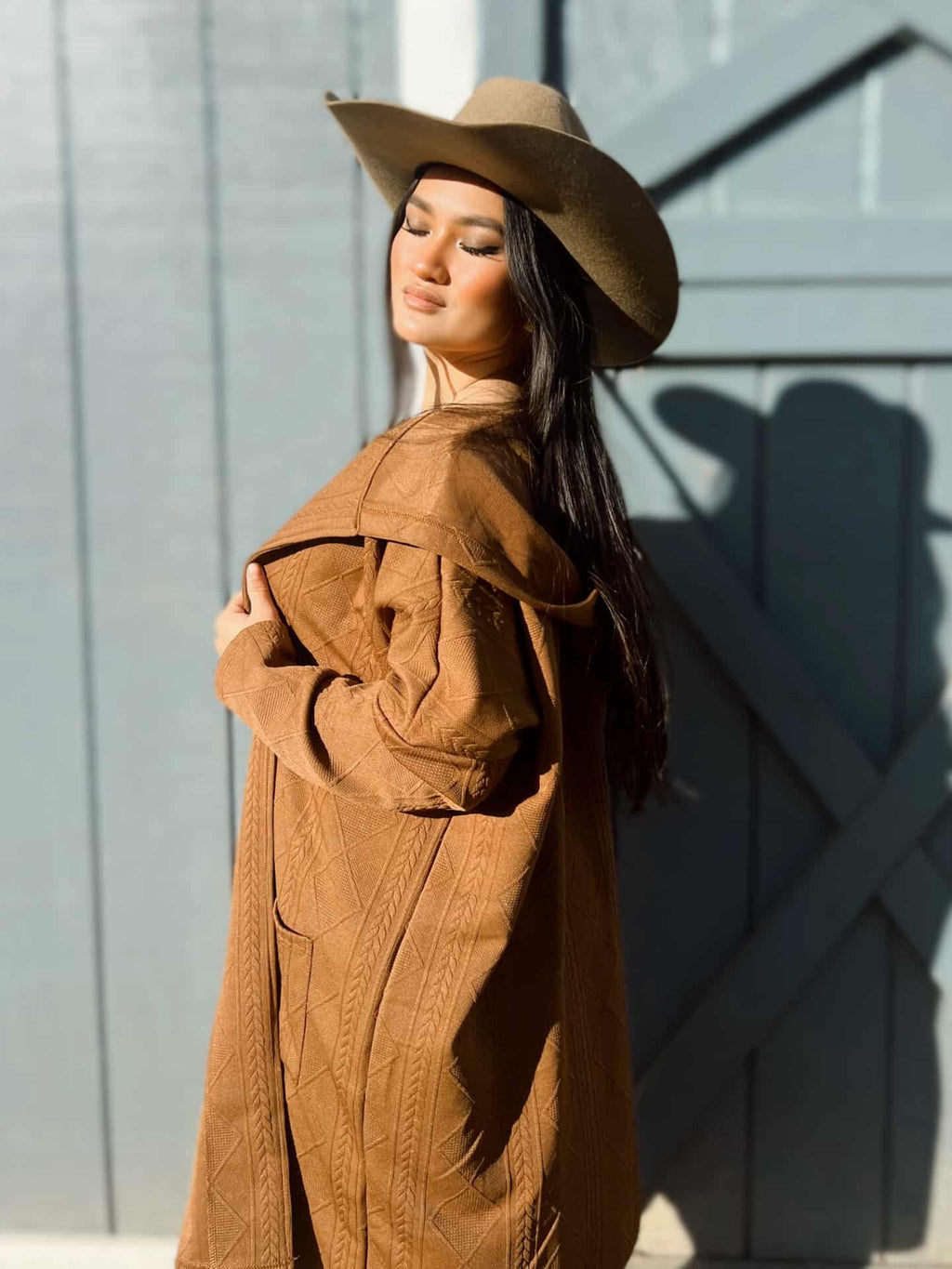 Collared Button-Up Drop Shoulder Sweater Coat