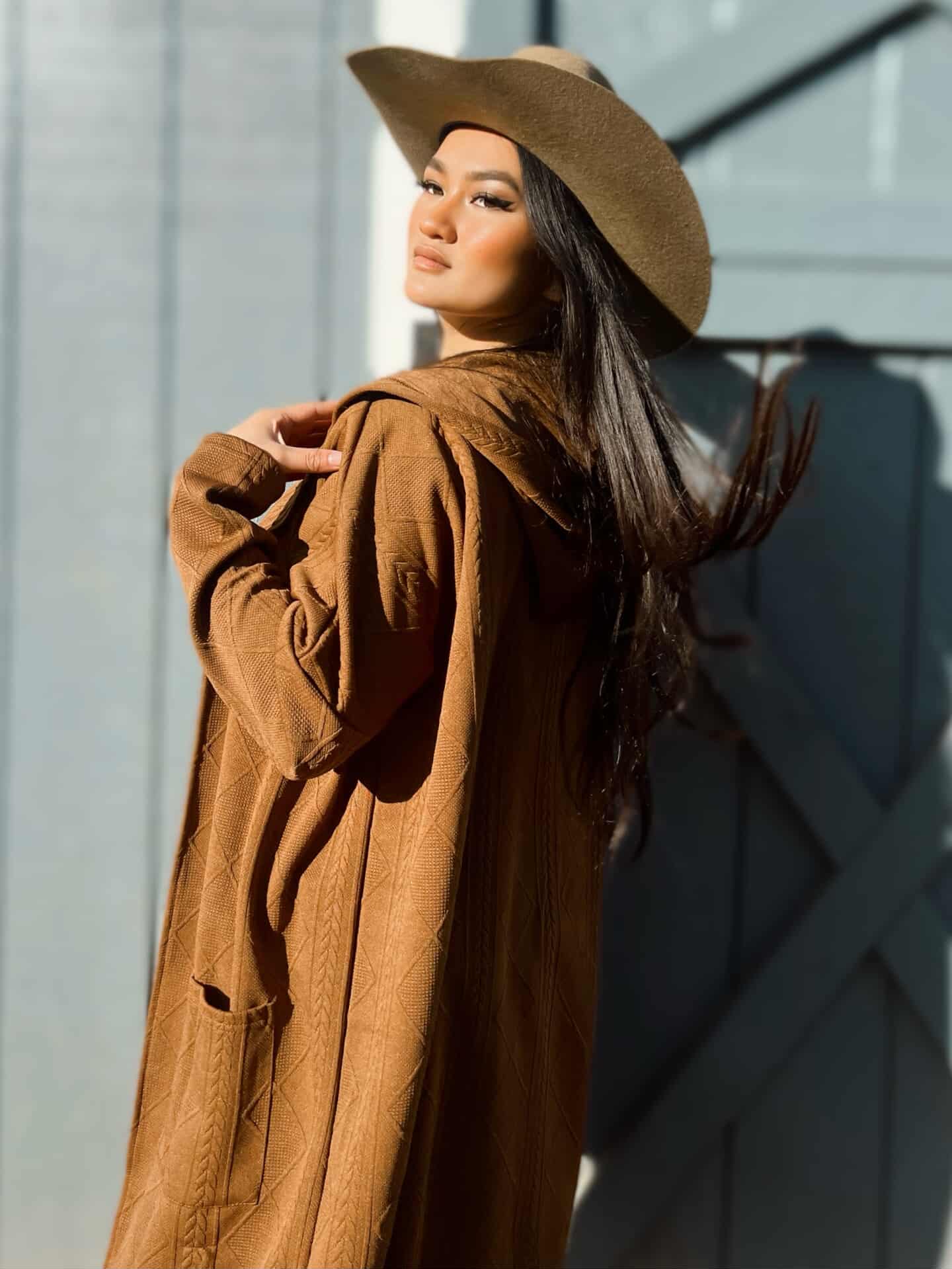 Collared Button-Up Drop Shoulder Sweater Coat