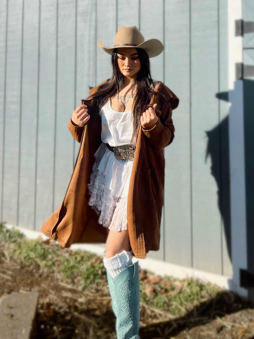 Collared Button-Up Drop Shoulder Sweater Coat