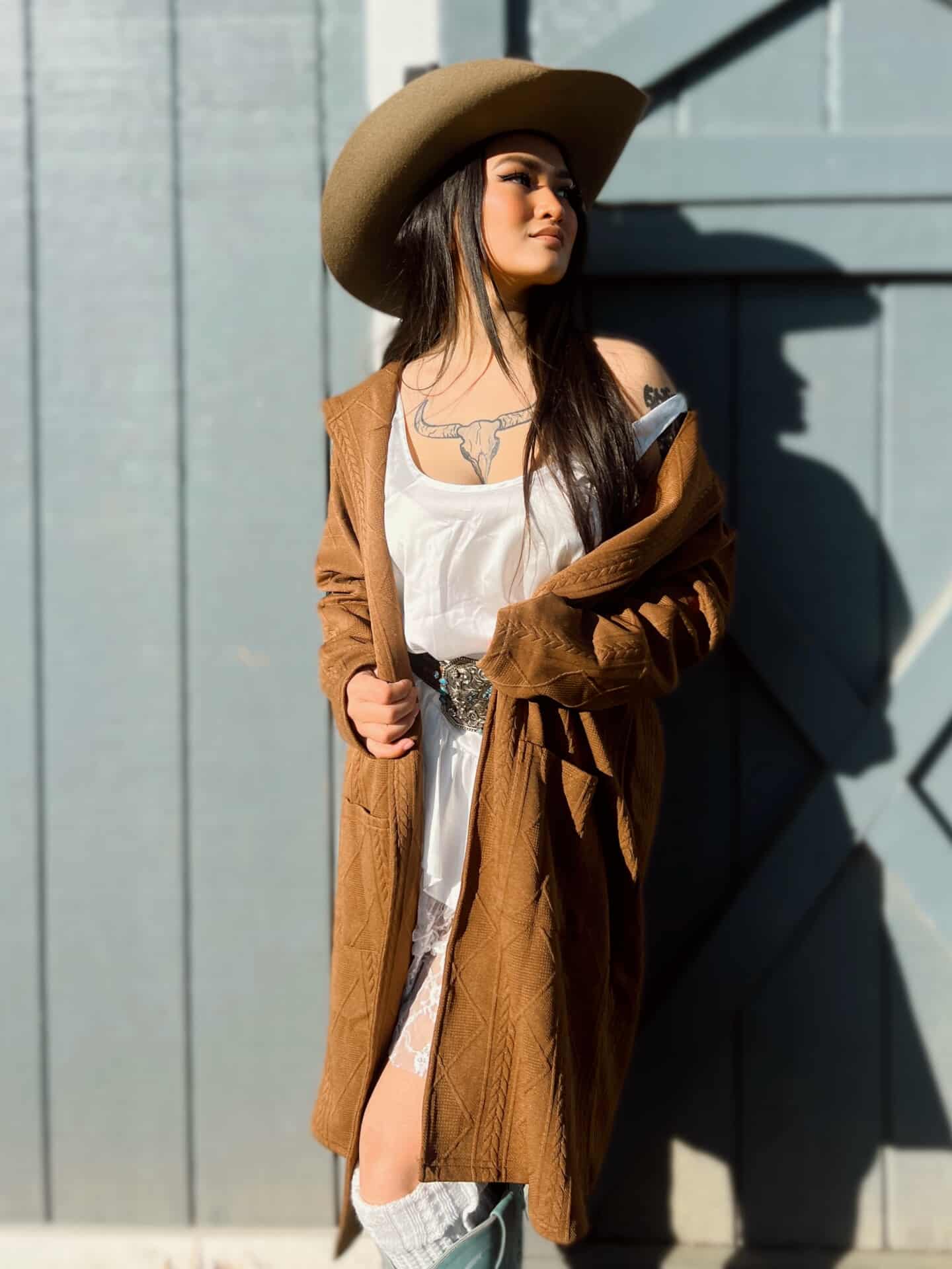Collared Button-Up Drop Shoulder Sweater Coat