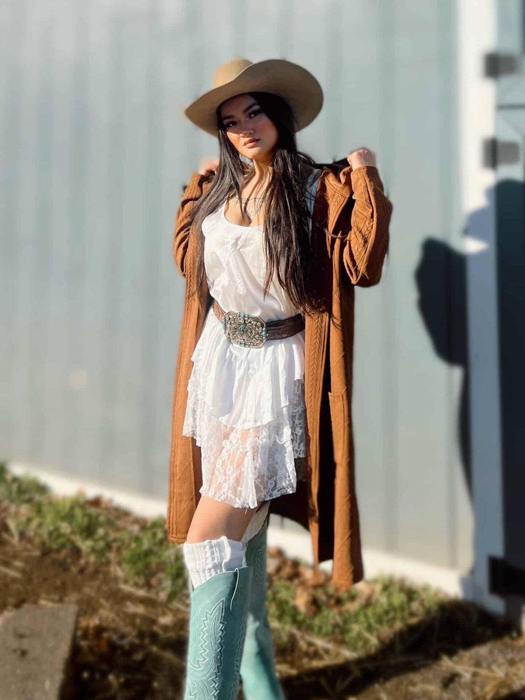 Collared Button-Up Drop Shoulder Sweater Coat