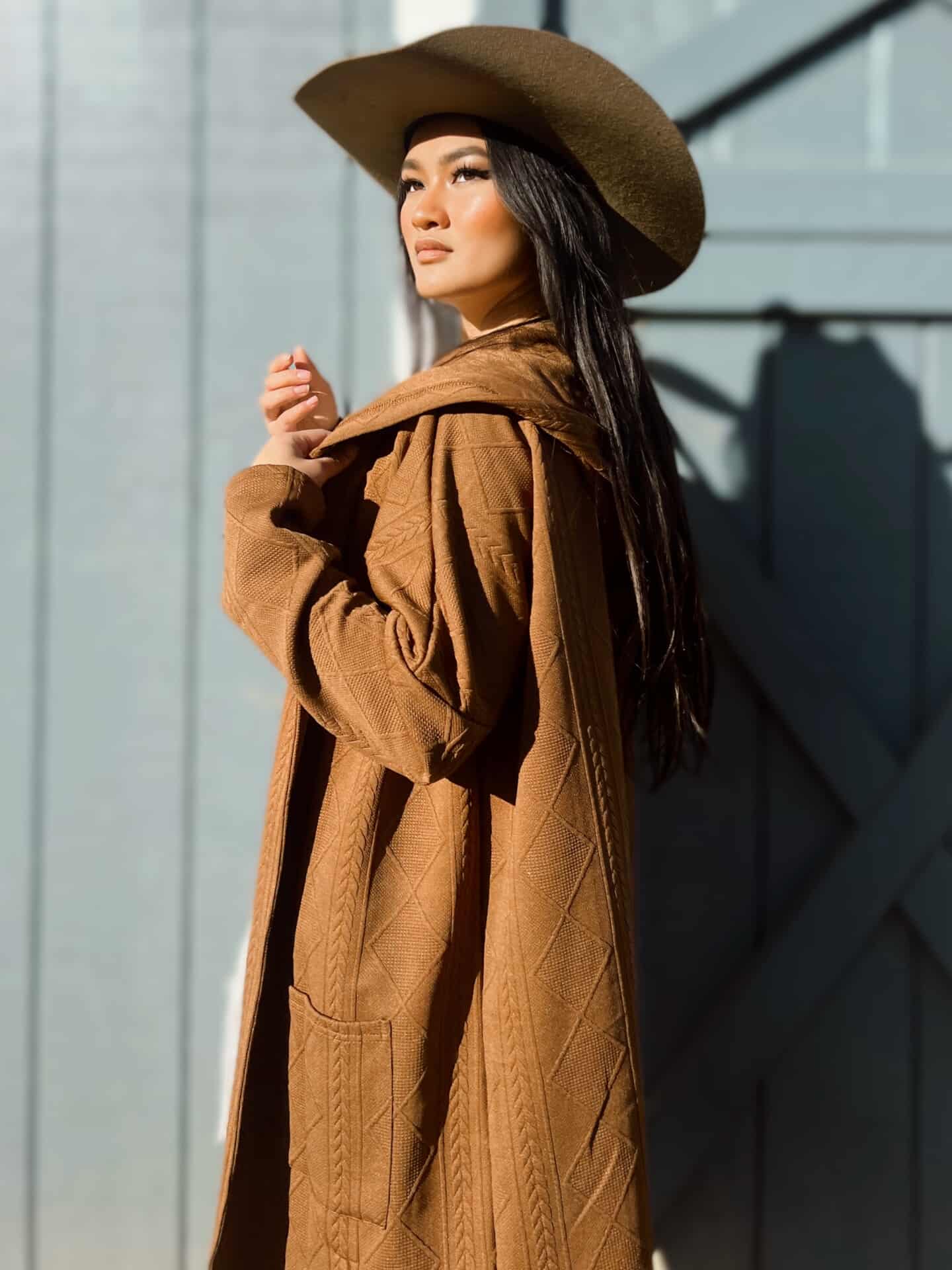 Collared Button-Up Drop Shoulder Sweater Coat