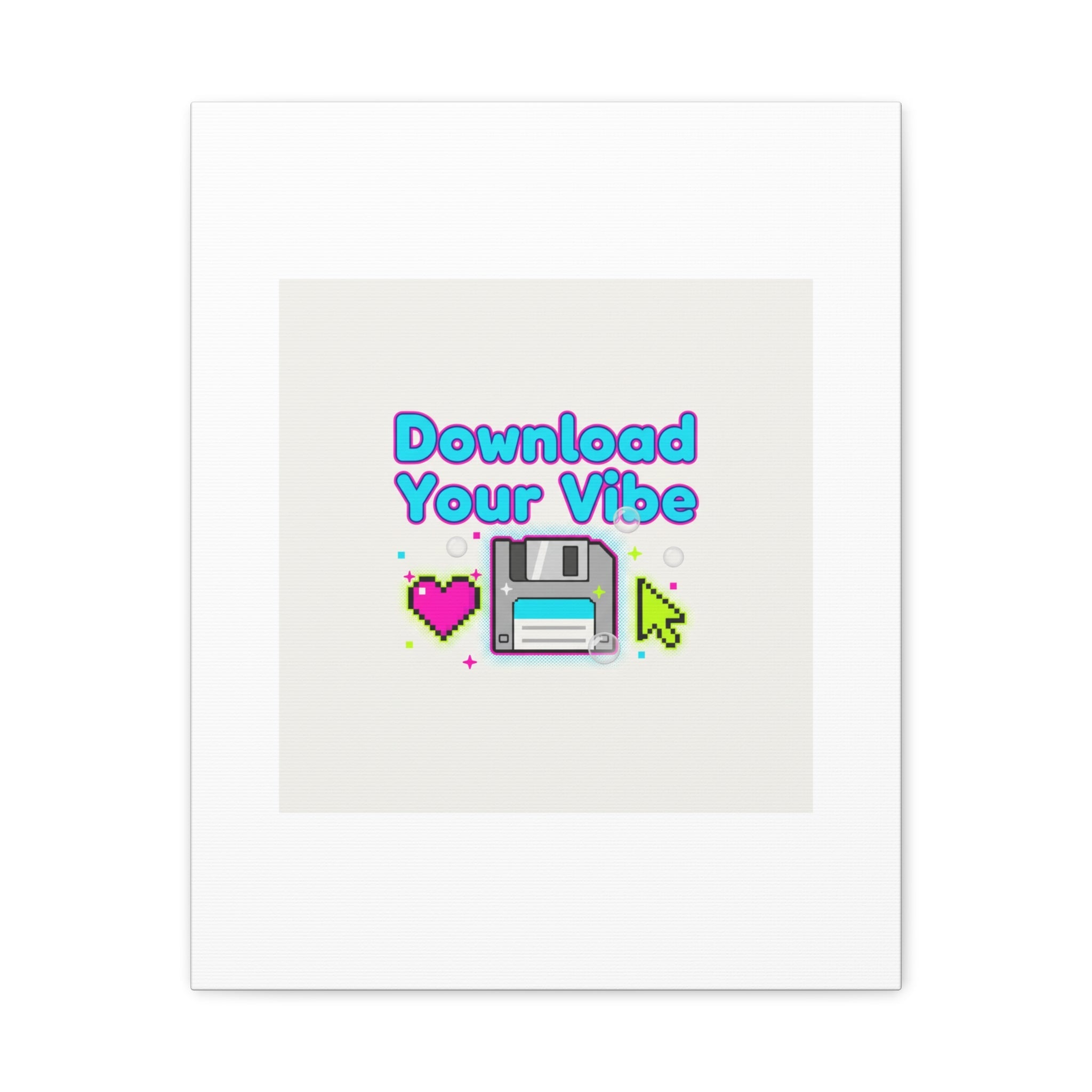 Download Your Vibe Canvas | Y2K Retro Tech, Pixel Floppy Disk Poster