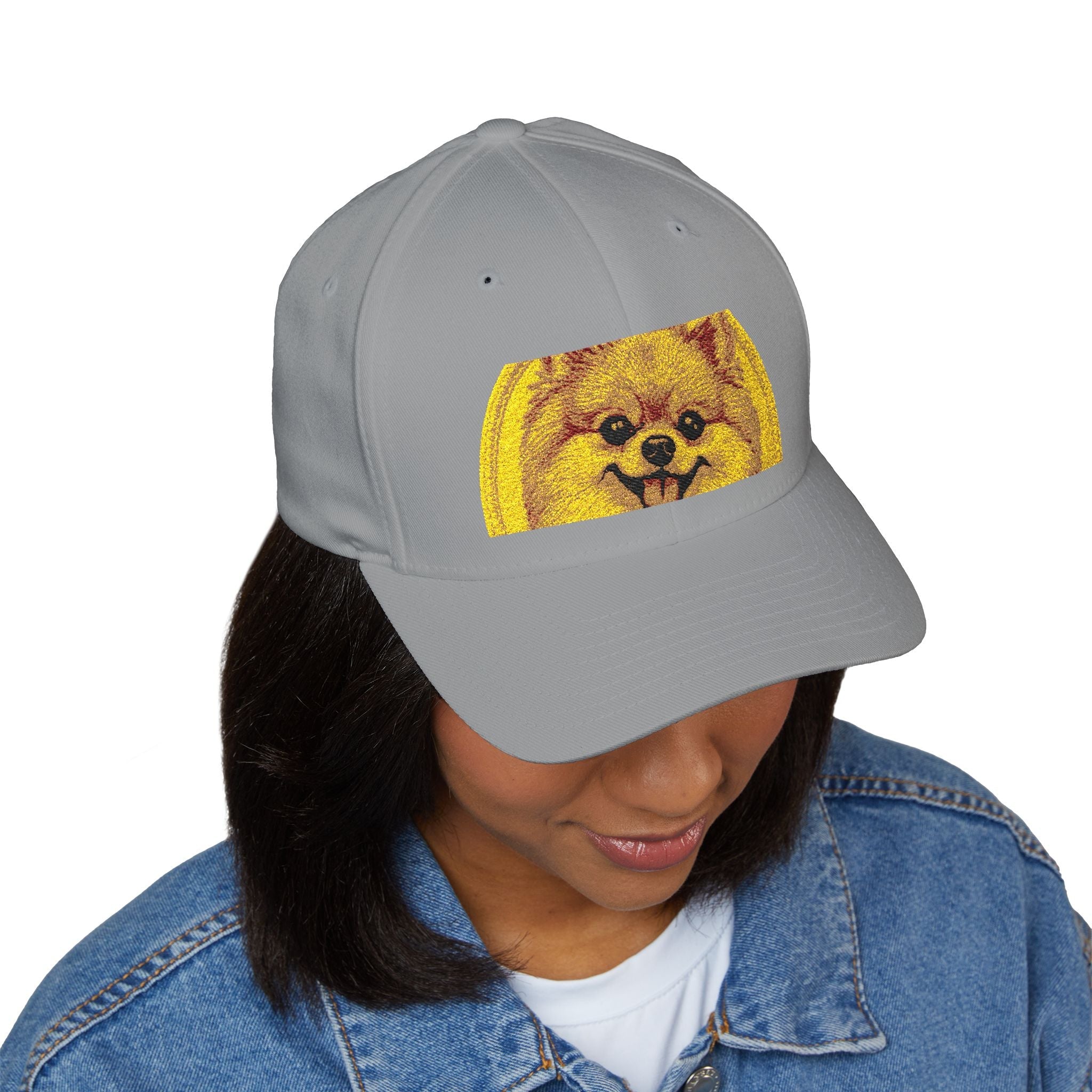 Embroidered Funny Pomeranian Dog Cap – Cute Dog Face Baseball Hat