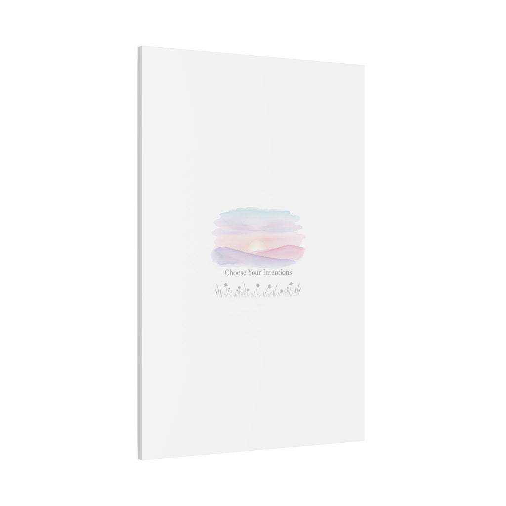 Choose Your Intentions Canvas, soft wellness poster, pastel gradient mindfulness art