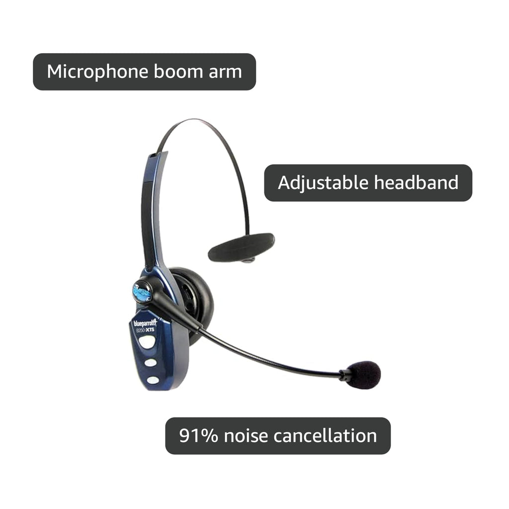 Bluetooth Wireless Headphones 91% Noise Canceling Over Head Trucker Headset with Mic, Lightweight Design with Adjustable Headband, 20 hrs