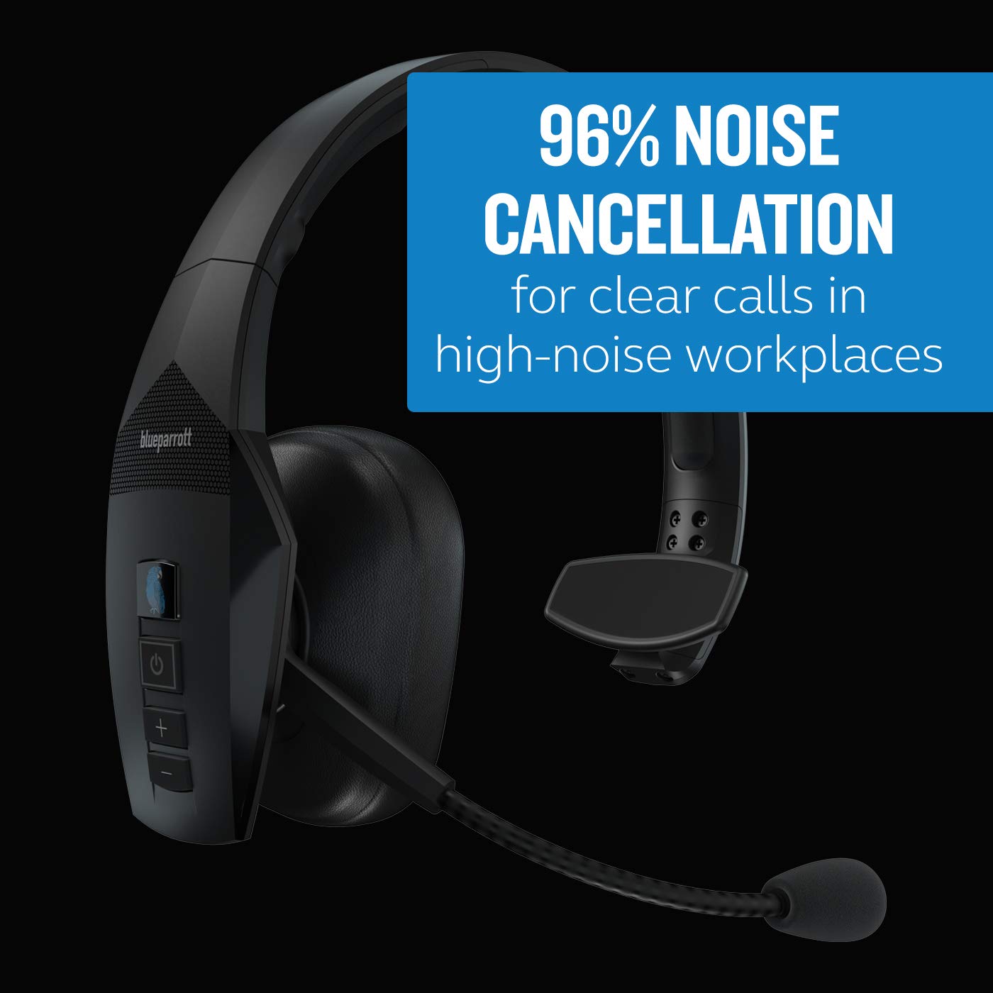 Bluetooth Wireless Headphones 91% Noise Canceling Over Head Trucker Headset with Mic, Lightweight Design with Adjustable Headband, 20 hrs