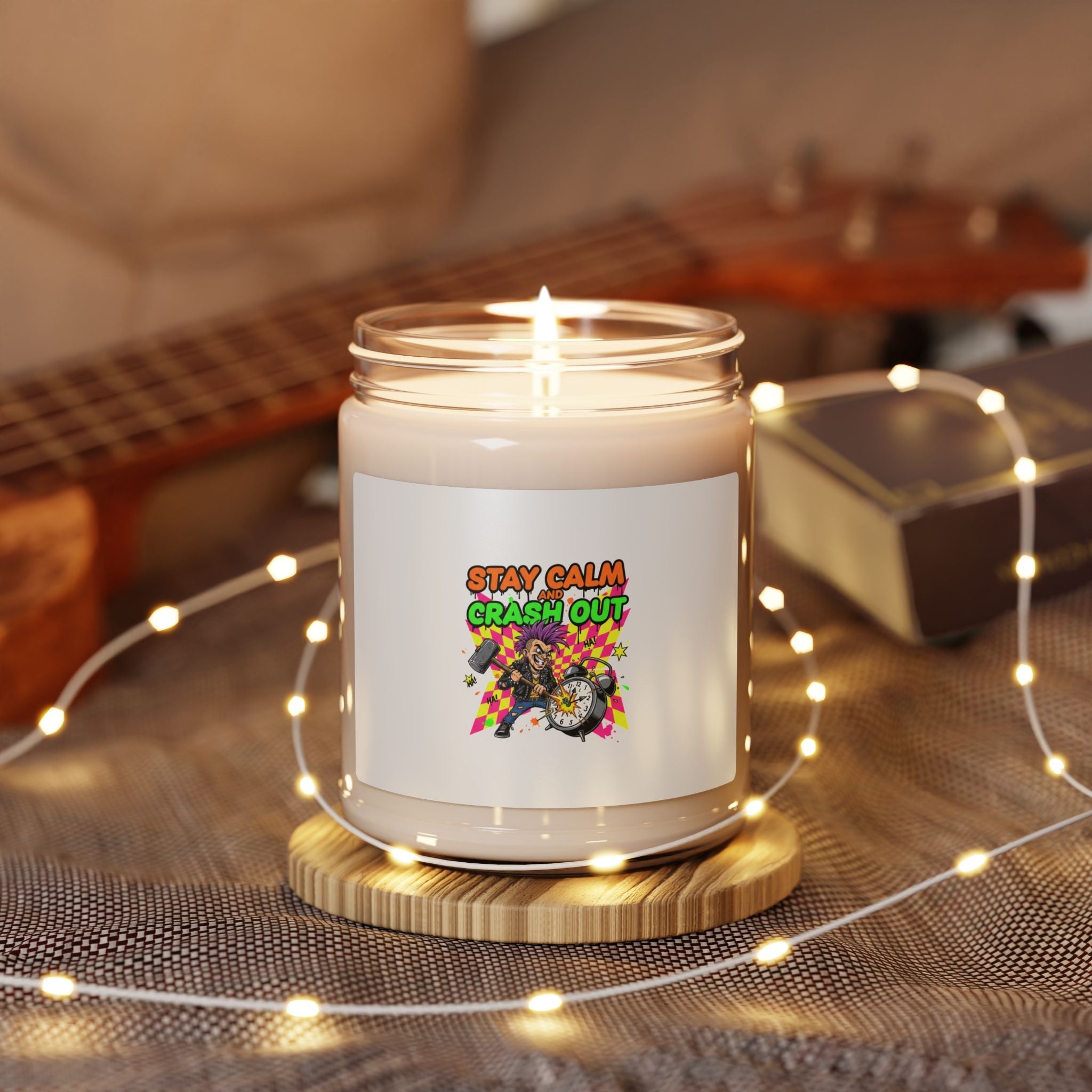 Crash Out Sticker Candle | neon meltdown, skate graffiti warning