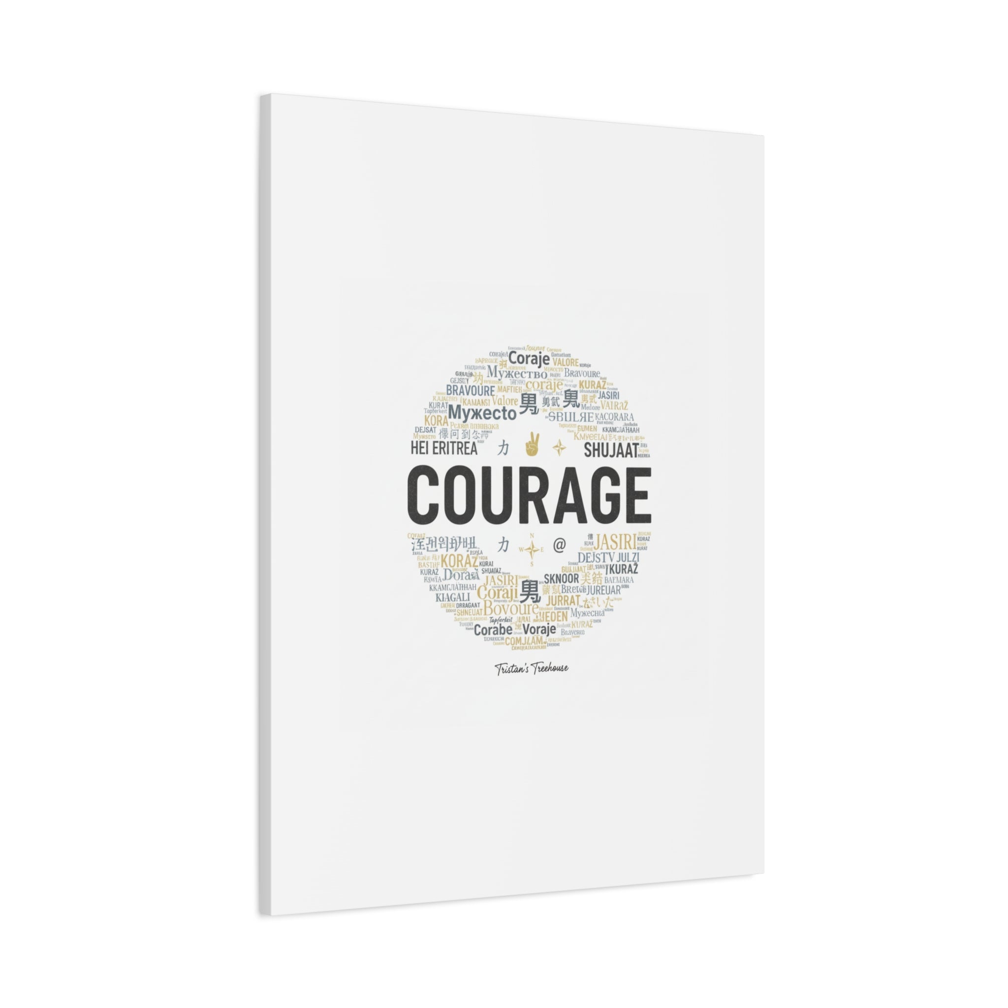 Courage Word Cloud Canvas | Fresh-Start Minimalism art print