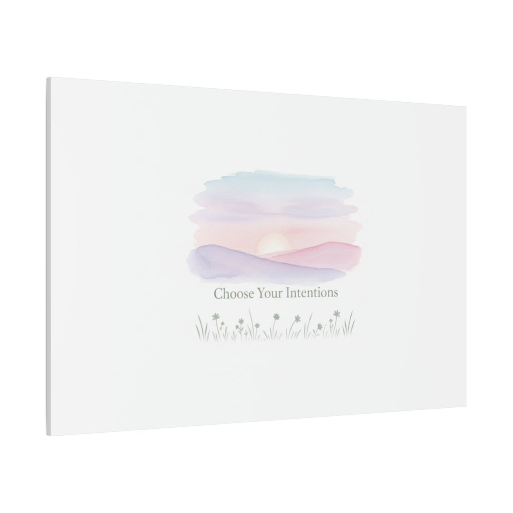 Choose Your Intentions Canvas, soft wellness poster, pastel gradient mindfulness art
