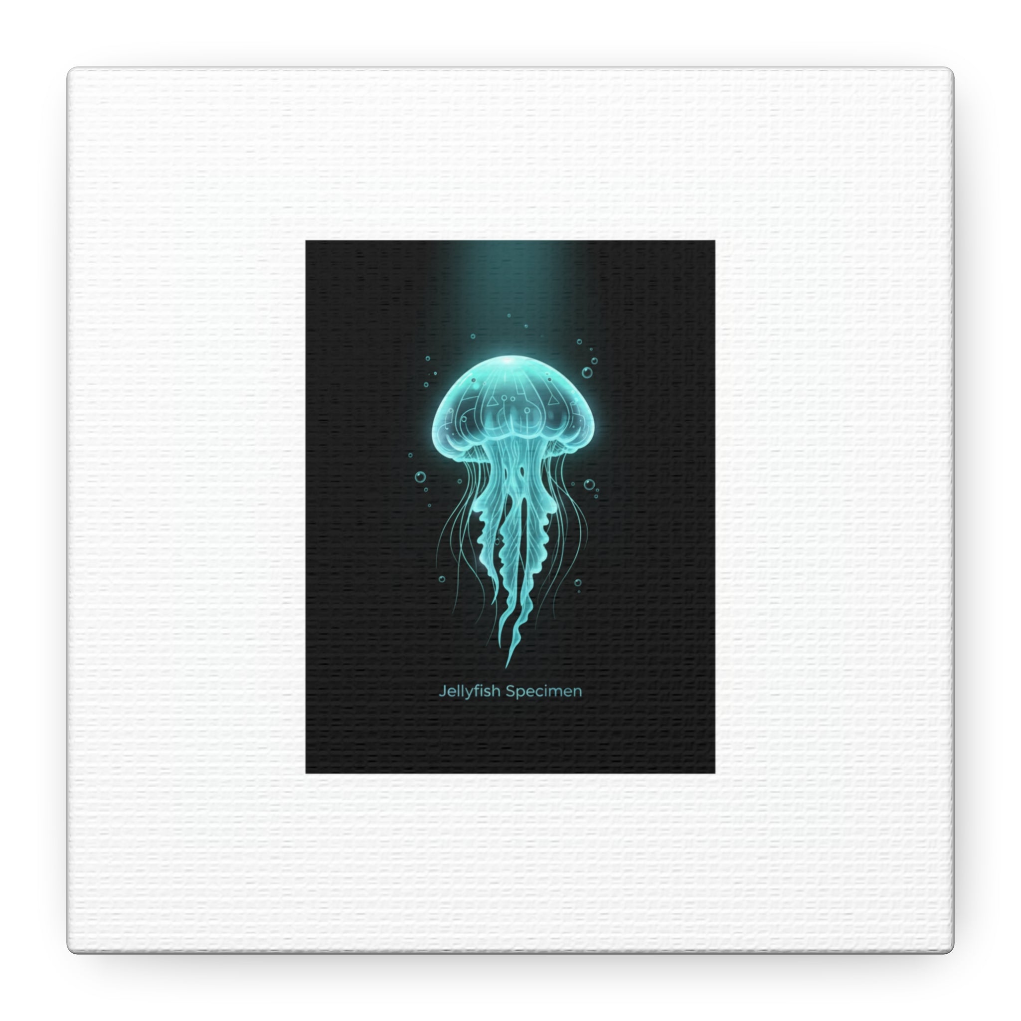 Bioluminescent Jellyfish Art Canvas | Deep Sea Aesthetic, Neon Glow
