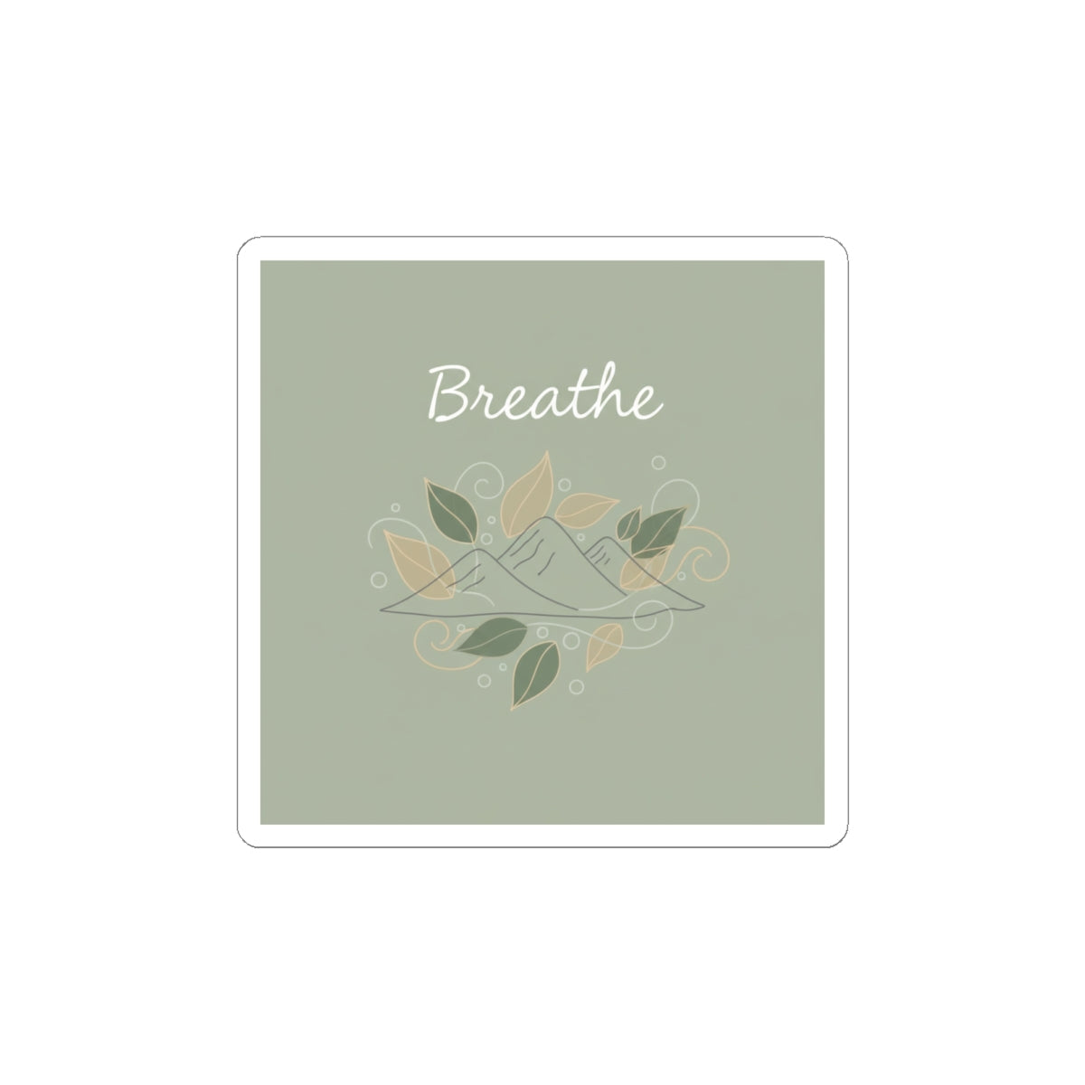 Breathe Mountain Sticker | Nature Vibes Decal, Minimal Forest Moon Phase Style