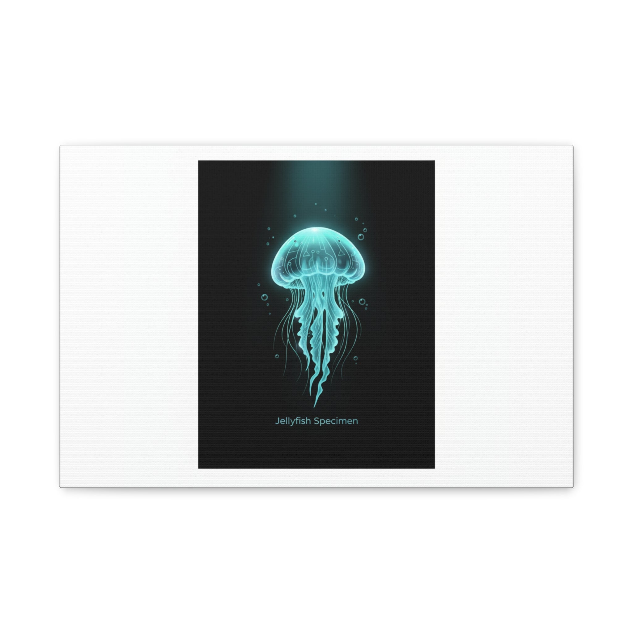Bioluminescent Jellyfish Art Canvas | Deep Sea Aesthetic, Neon Glow