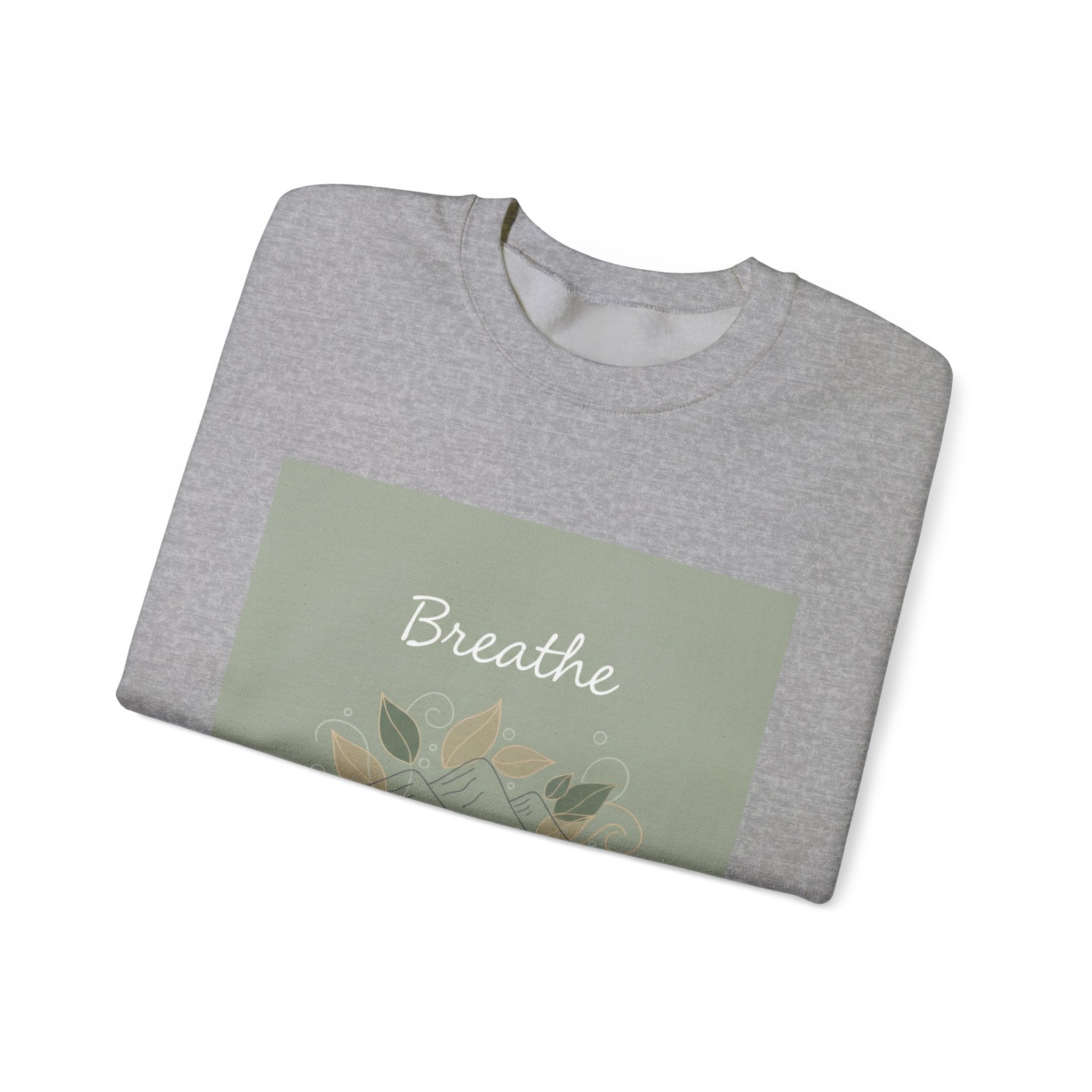 Breathe mountain leaf design Sweatshirt | nature vibes, calming minimal