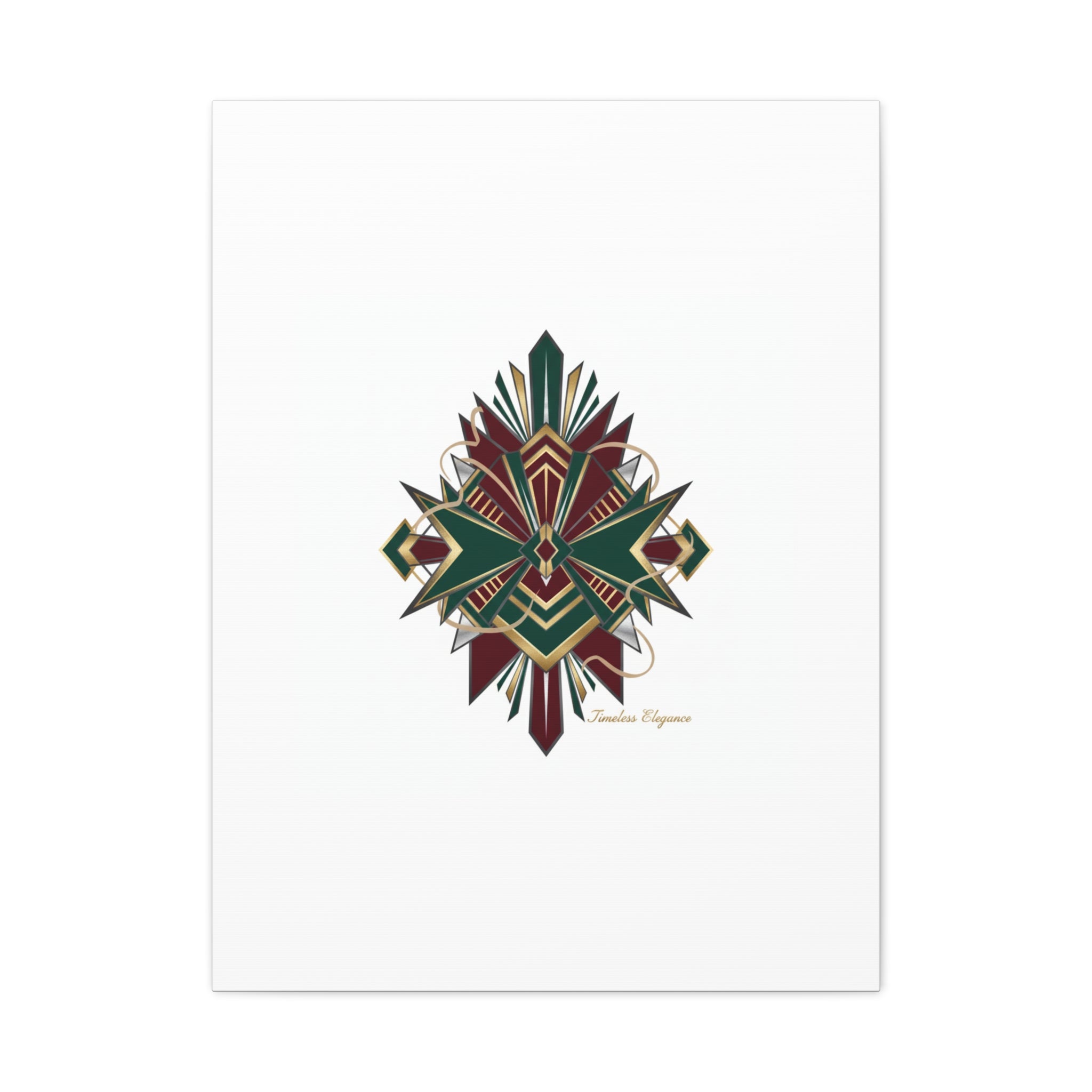 Art Deco geometric brass print Canvas | Neo-Deco chrome & gold fan motif