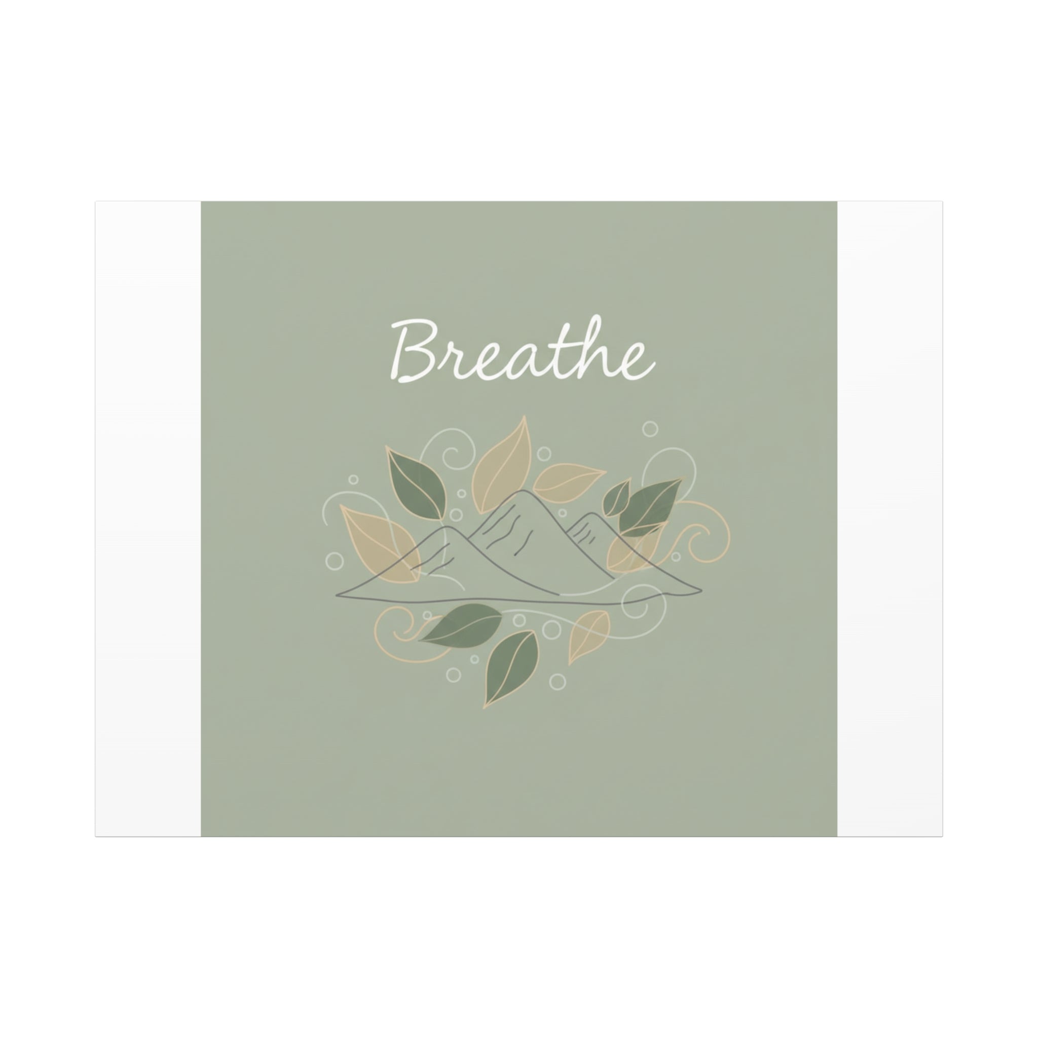 Breathe Mountain Line Canvas | Nature Symbols, Minimal Forest Wall Art