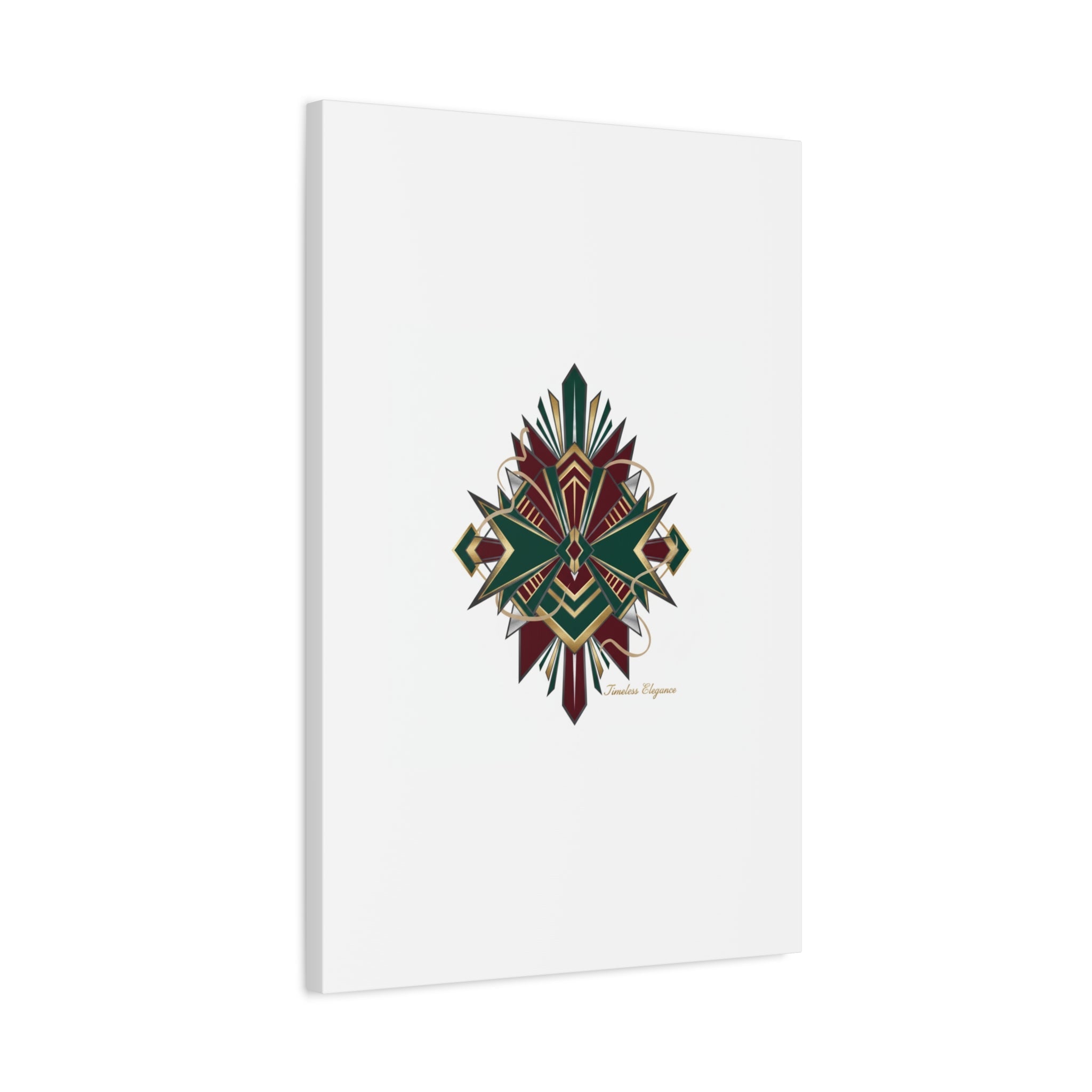 Art Deco geometric brass print Canvas | Neo-Deco chrome & gold fan motif