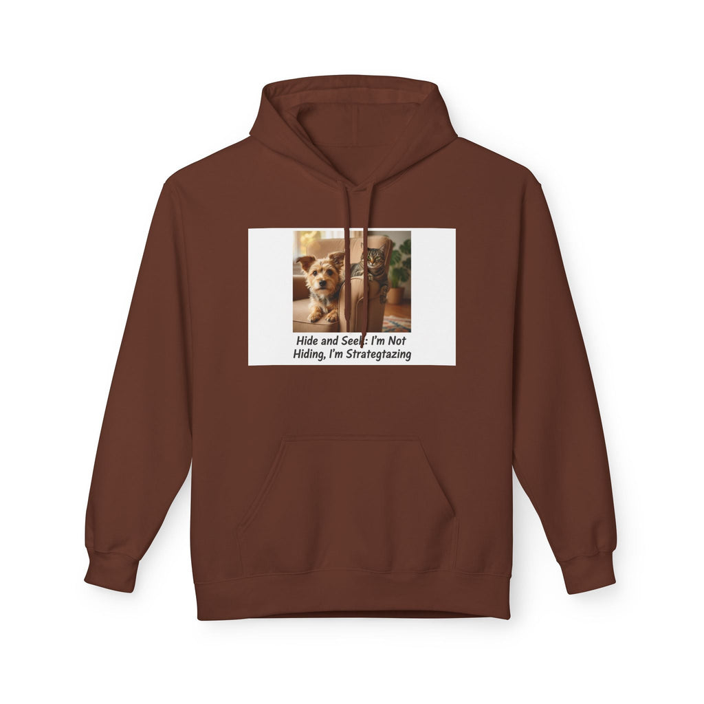 Cute Dog Meme Hoodie — "Hide and Seek; I’m Not Hiding, I’m Strategizing"