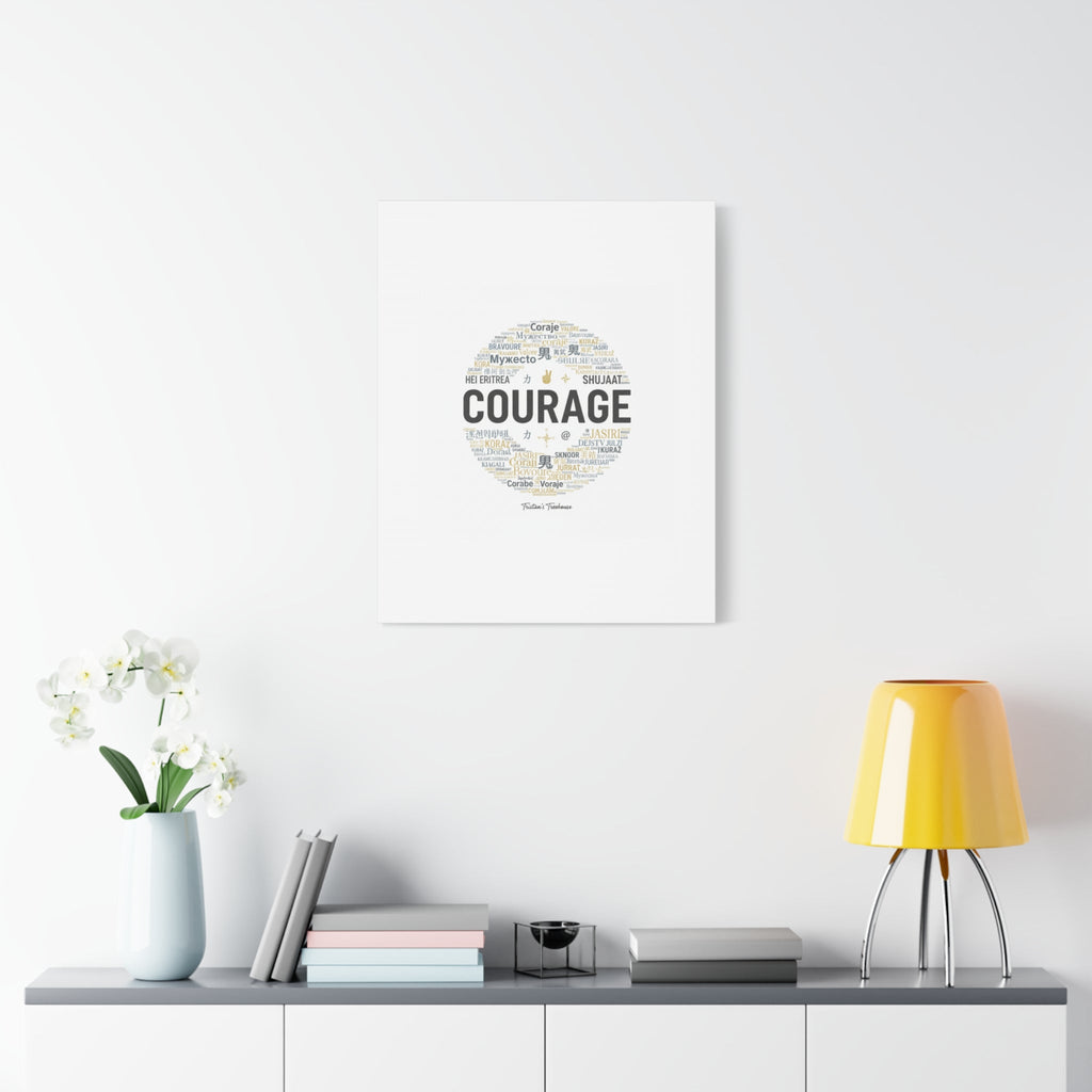 Courage Word Cloud Canvas | Fresh-Start Minimalism art print