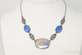 Antique Glass Sterling Silver Filigree Necklace