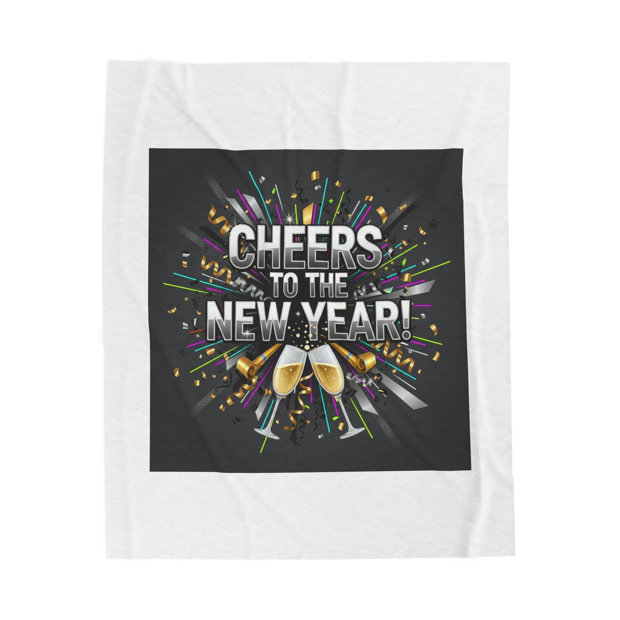 Cheers to the New Year! Plush Blanket | NYE countdown, champagne sparkle